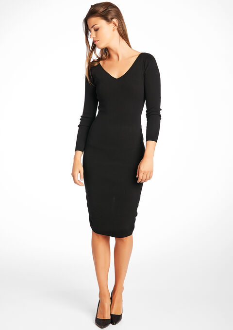 Thed170 Lange Gebreide Jurk Zwart Thedelhidawn Com