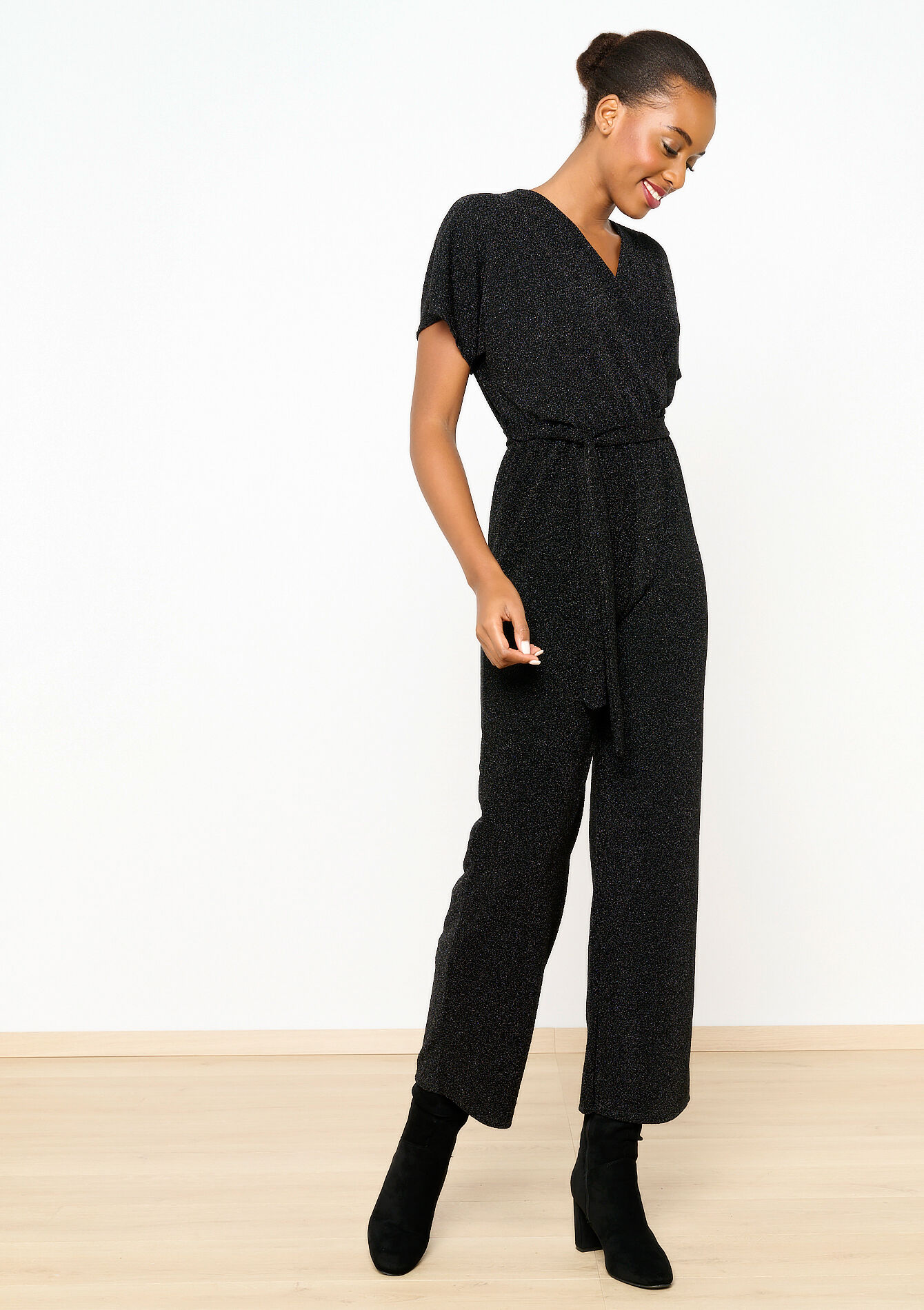 Lurex jumpsuit - BLACK - 06004480_1119