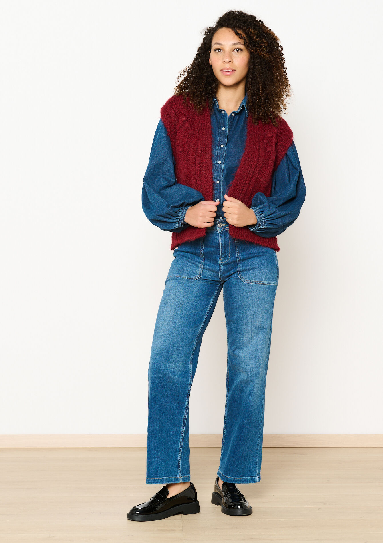 Mouwloze cardigan, Mouwloze cardigan - BORDEAUX WINE - 04101214_5514