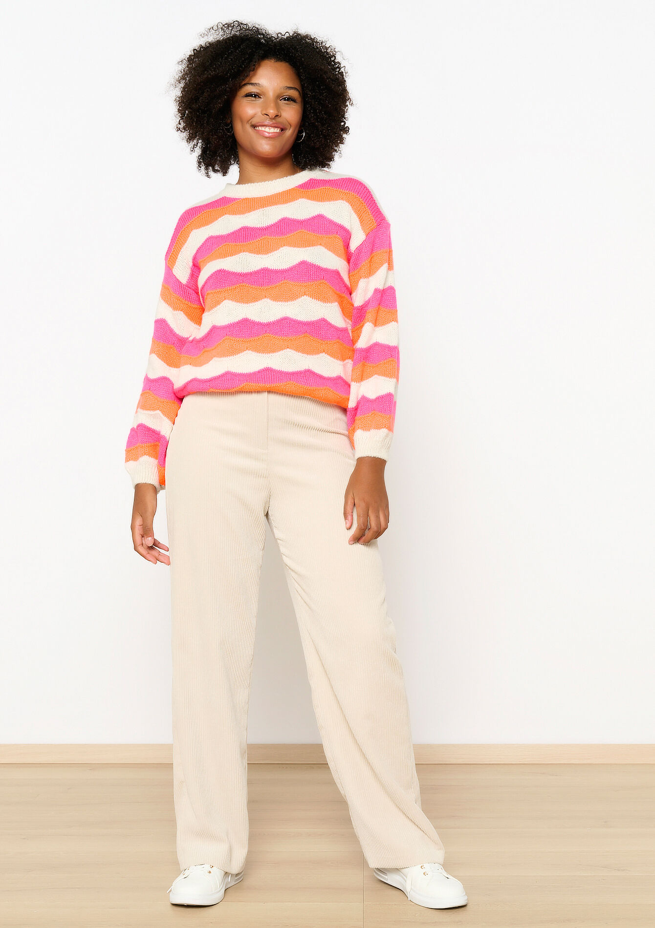 Trui met colourblock, Trui met colourblock - FLUO PINK - 04006764_5727