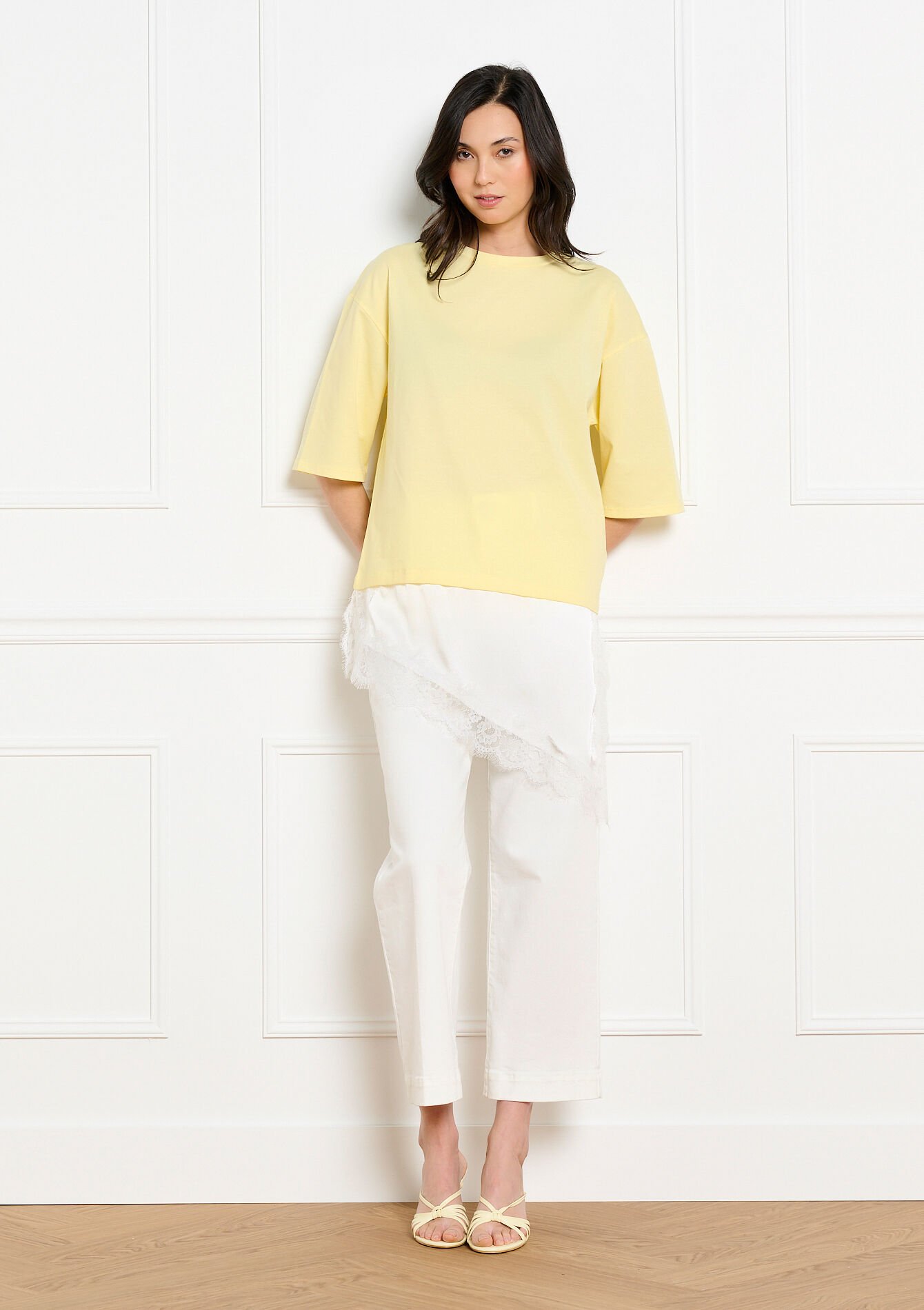 T-shirt asymétrique, T-shirt asymétrique - YELLOW PASTEL - 02302036_5004