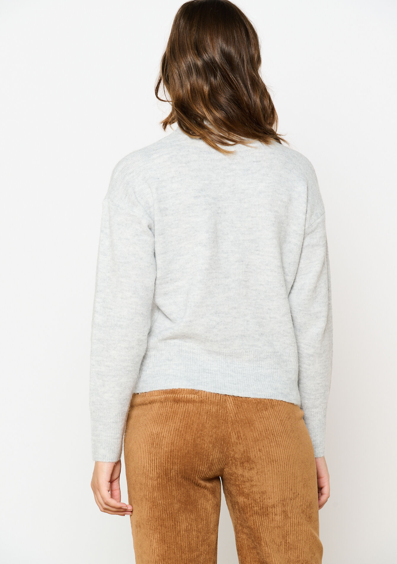 Basic trui met ronde hals, Basic trui met ronde hals - GREY MED MEL - 04006525_3507