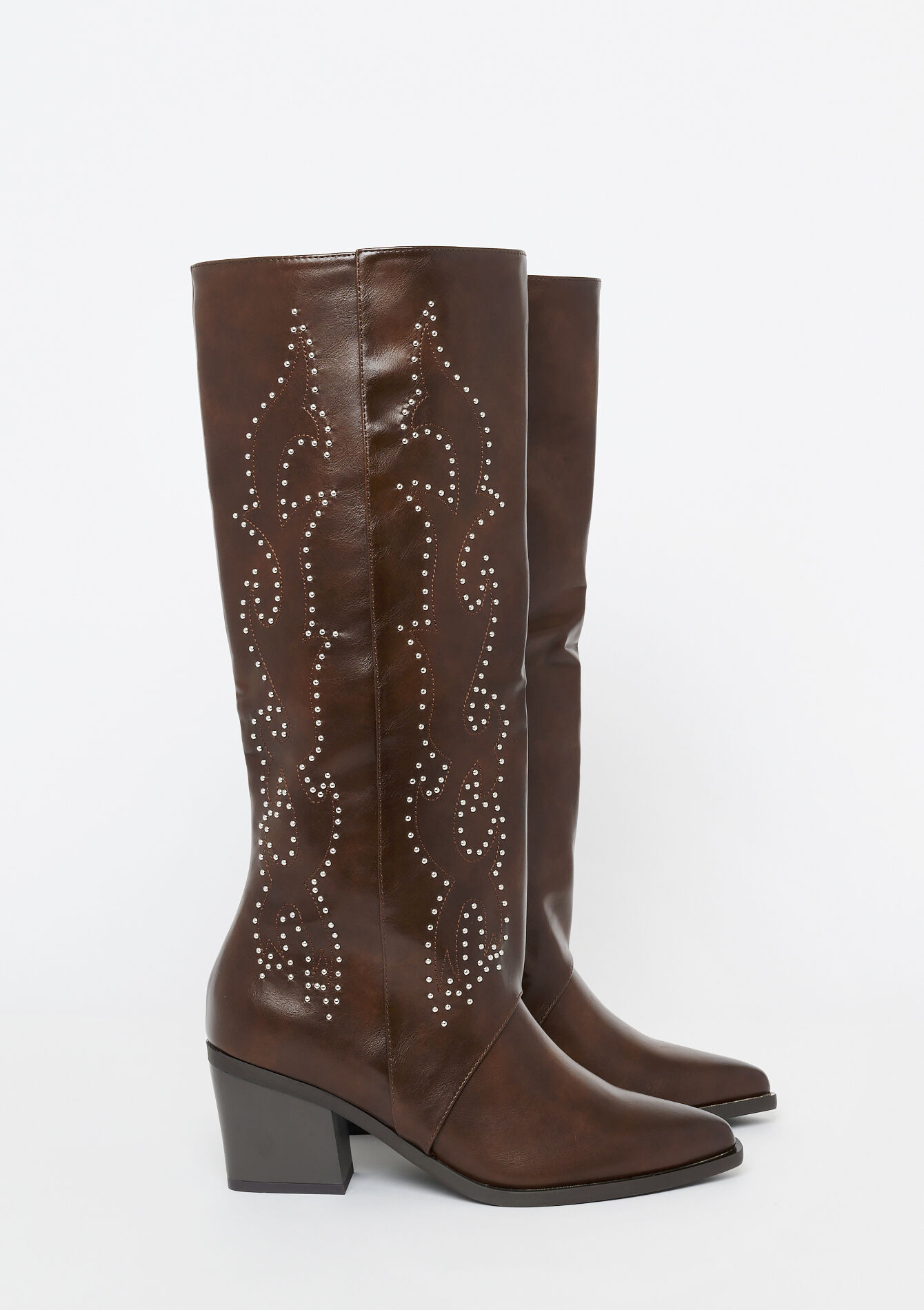 Hoge laarzen met studs, , hi-res