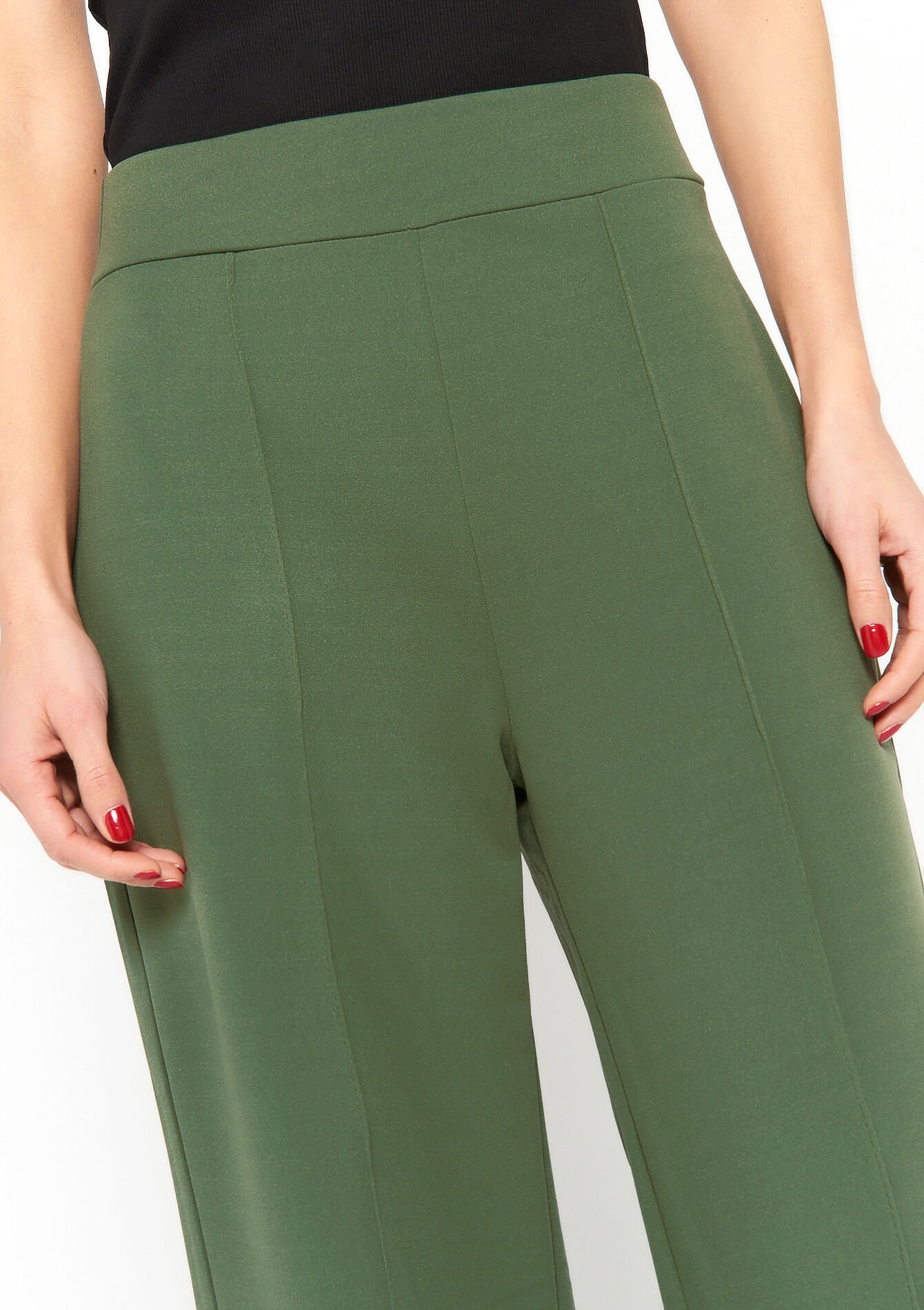 Wijde broek, Wijde broek - KHAKI MED - 06600722_4327