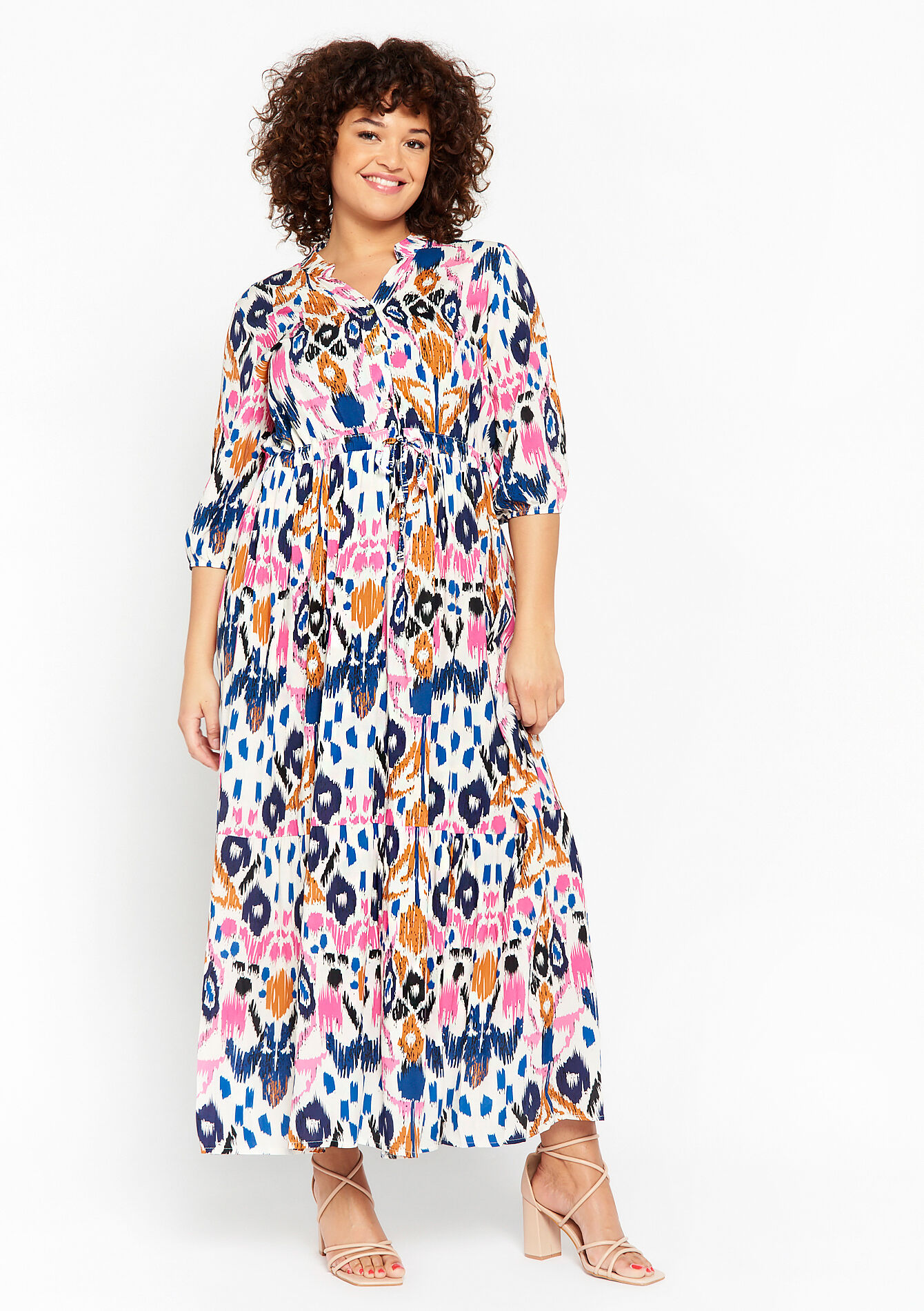 Maxi-jurk met ikatprint, Maxi-jurk met ikatprint - NAVY BASIC - 08601925_2723