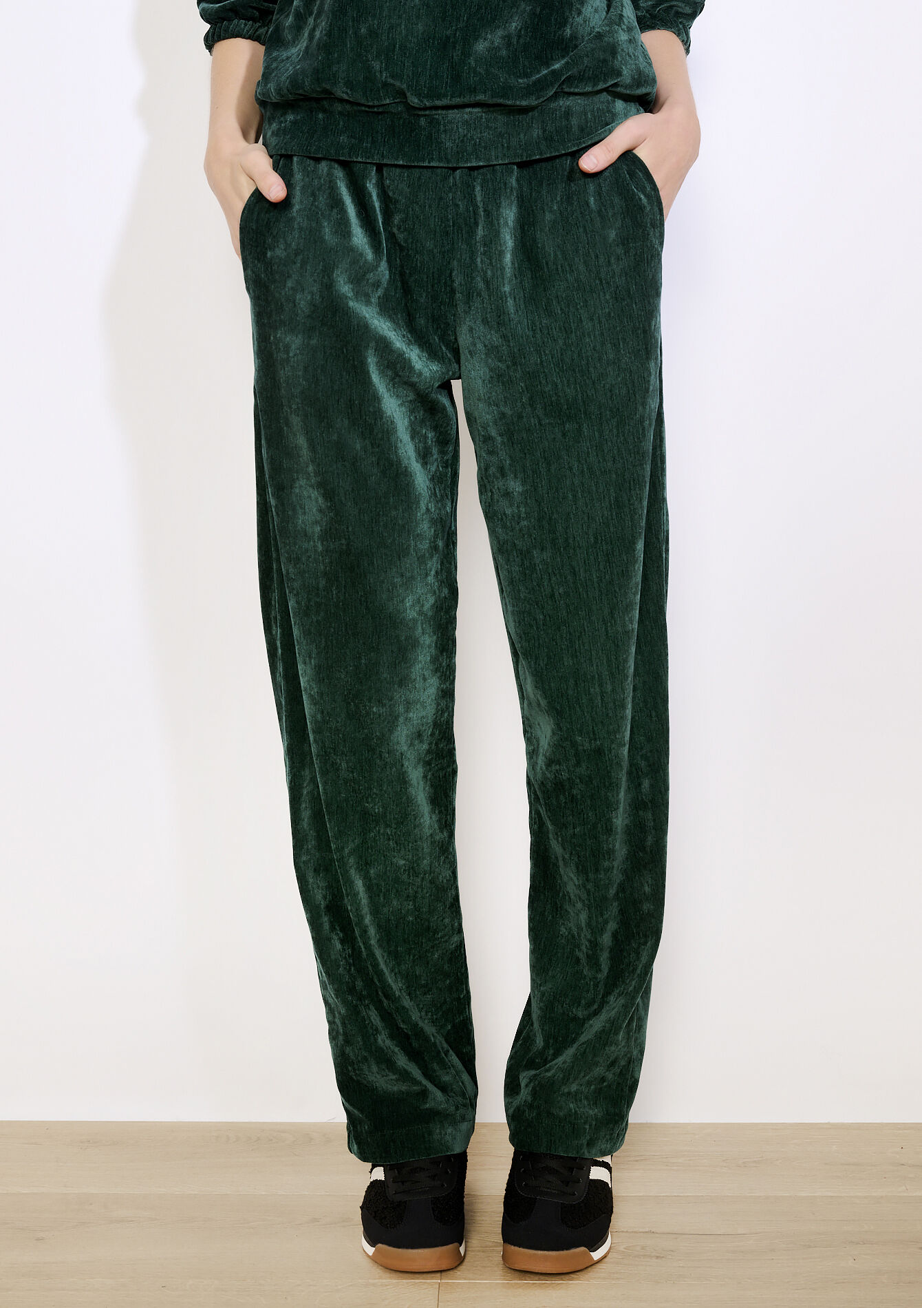 Pantalon jogging velours, Pantalon jogging velours - EMERALD GREEN - 15100415_414