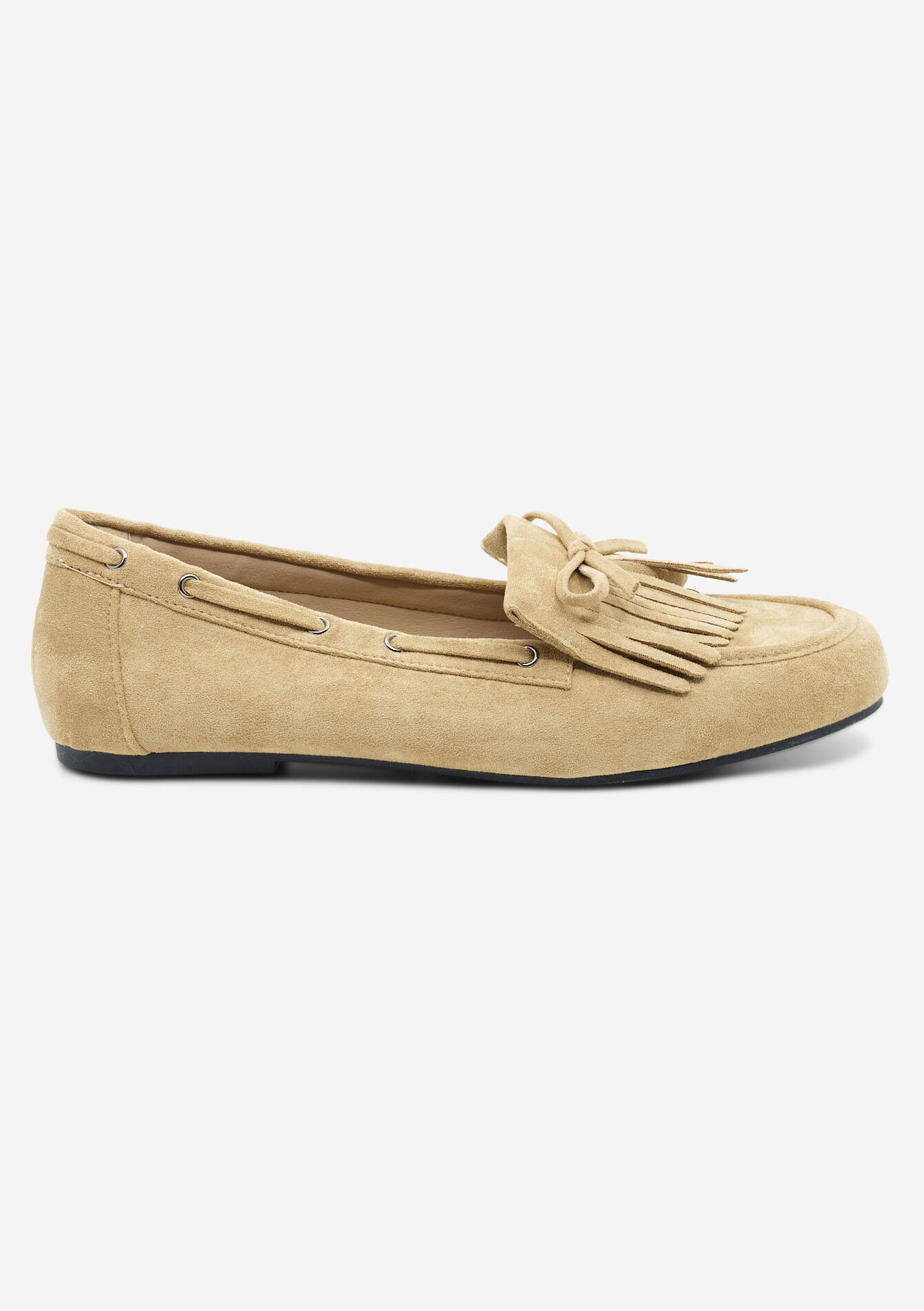 Loafer met franjes van suède - BEIGE SAND - 13200067_1940