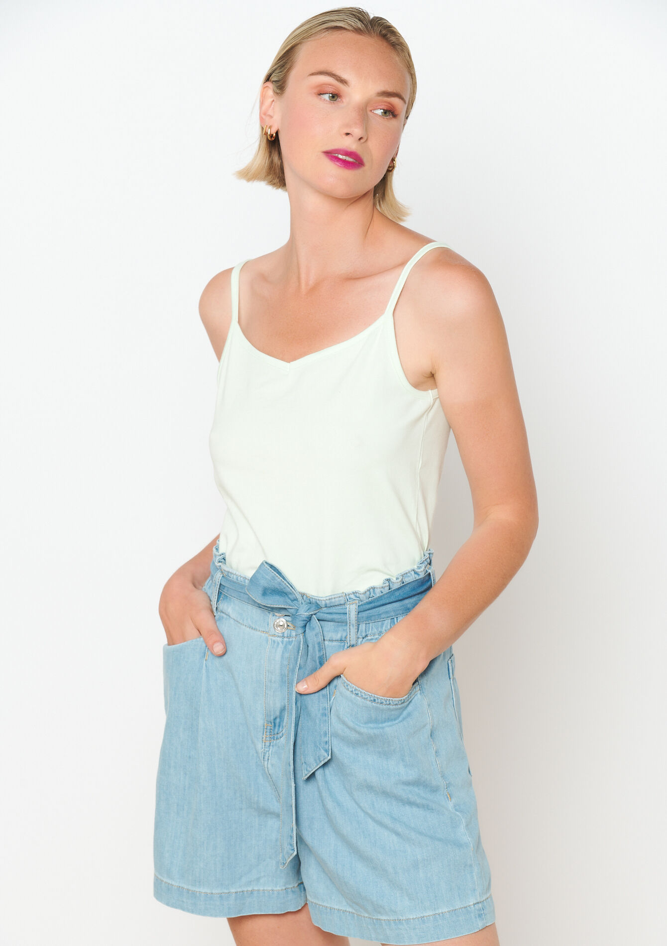 Top met spaghetti-bandjes, Top met spaghetti-bandjes - MINT GREEN - 02200377_1723