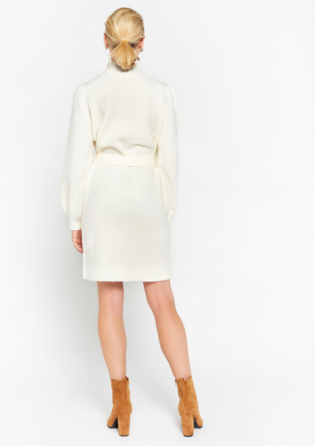 Pullover dress with turtleneck, Pullover dress with turtleneck - VANILLA WHITE - 08601933_1013