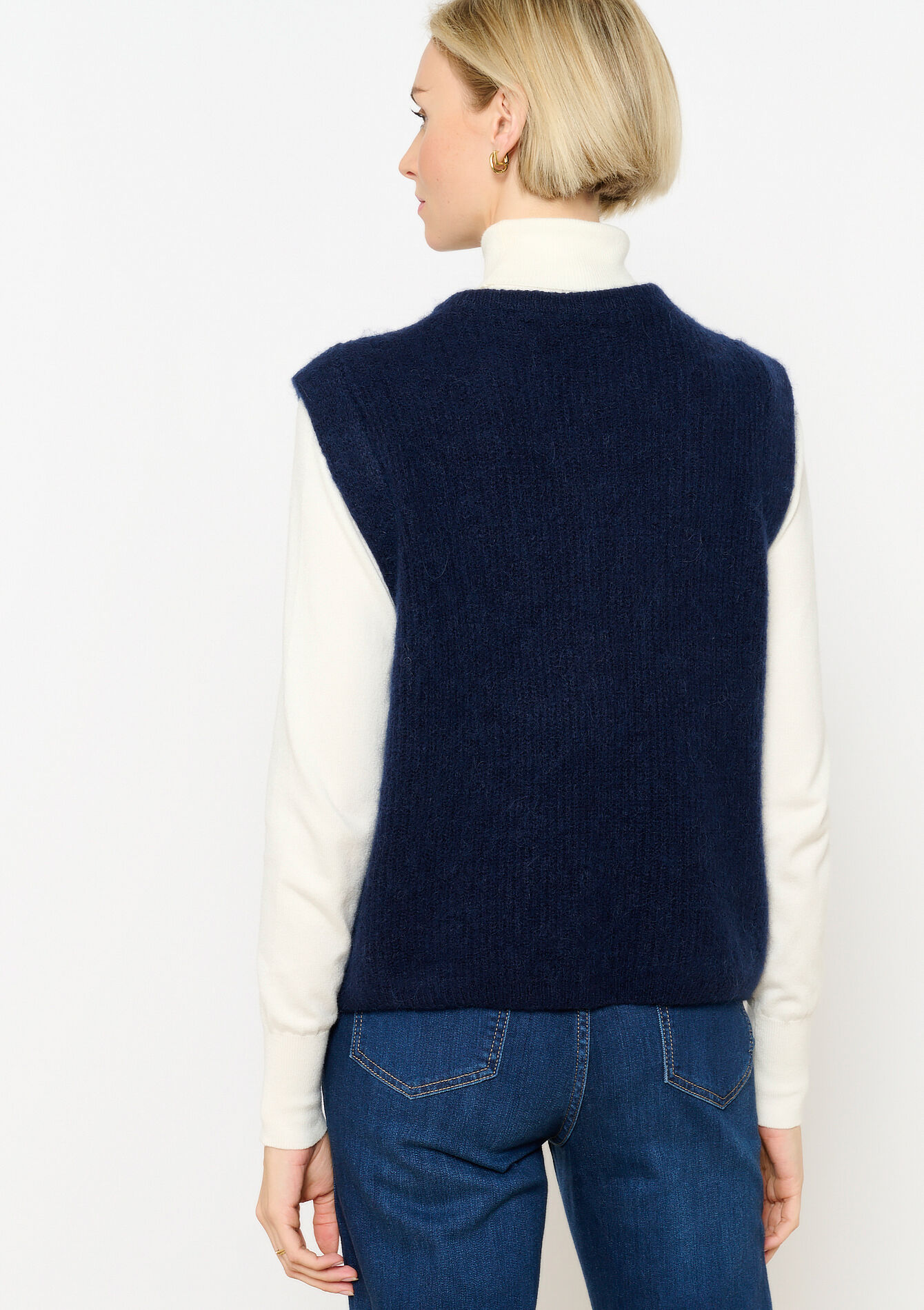 Sleeveless cardigan, Sleeveless cardigan - NAVY BASIC - 04101222_2723