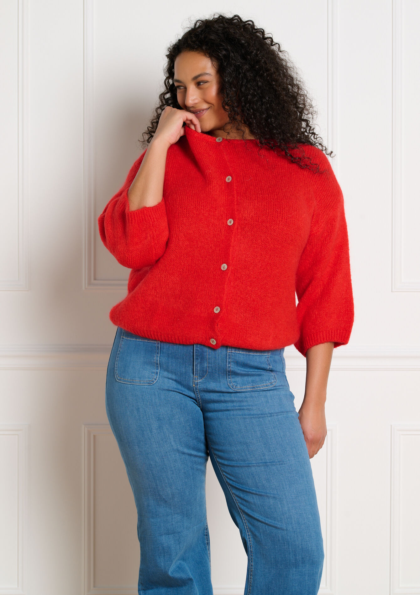 Minimalistisch vest met knopen, , back