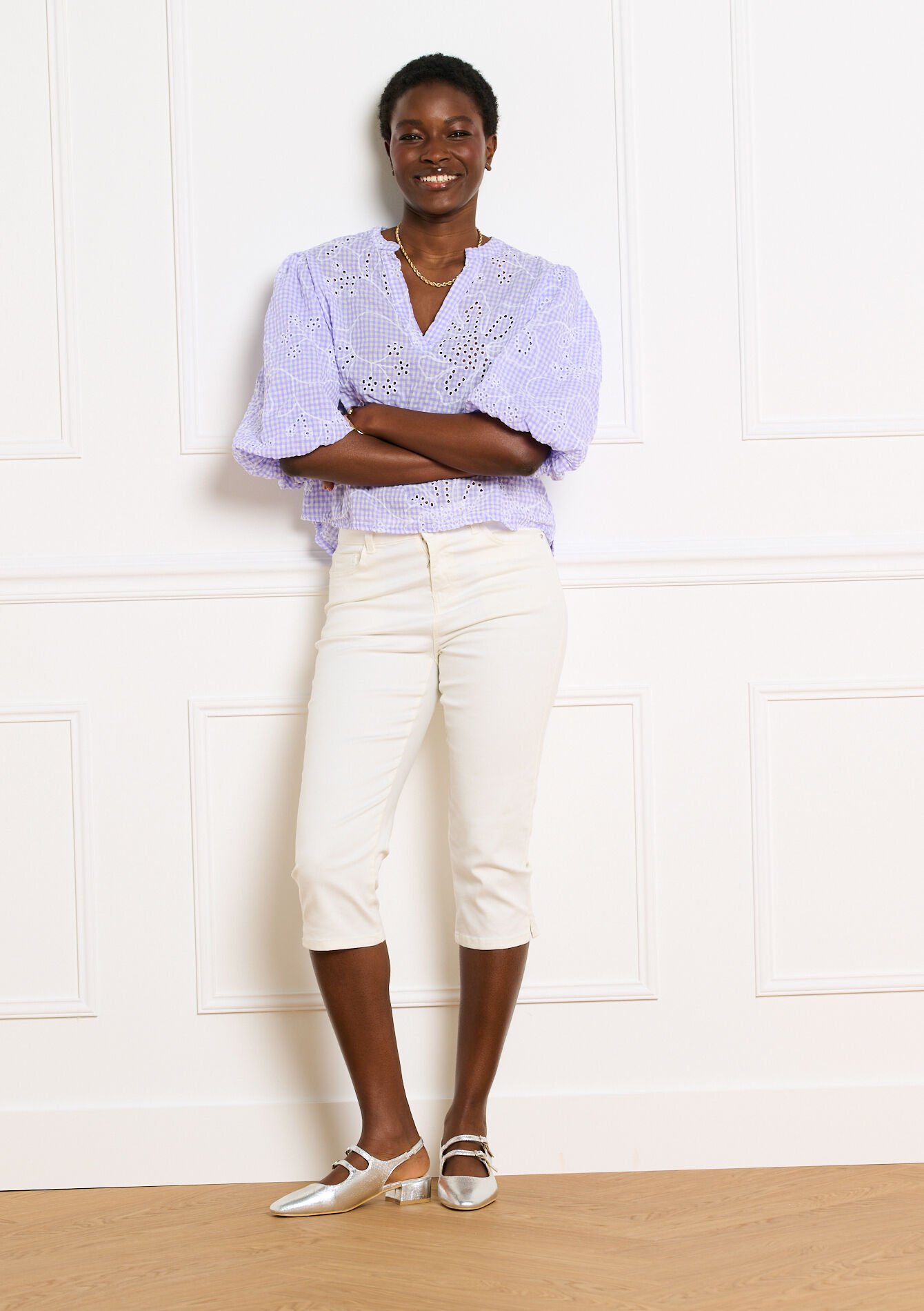 Capri broek met slanke pasvorm, , back