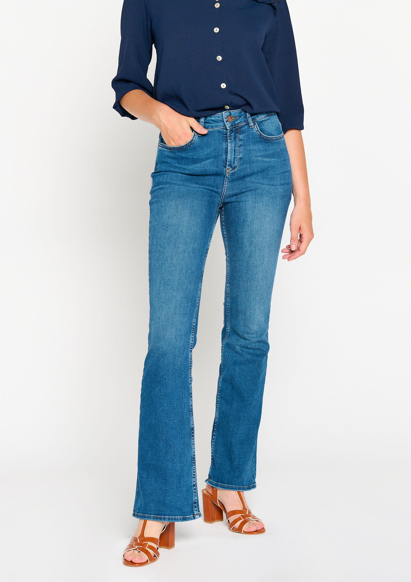 Jeans à taille haute, Jeans à taille haute - MEDIUM BLUE - 22000395_0500