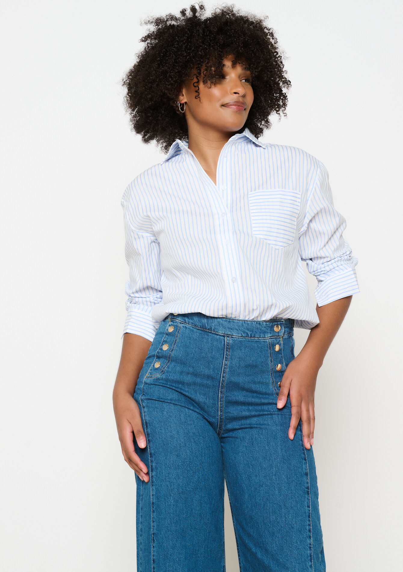 Gestreept hemd, Gestreept hemd - OFFWHITE - 05702720_1001