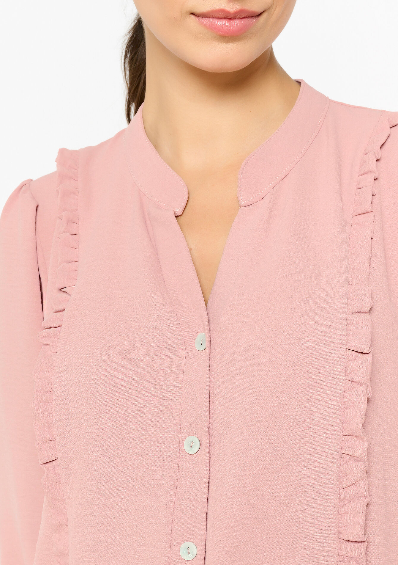 Blouse met ruches, Blouse met ruches - NUDE PINK - 05702493_1301