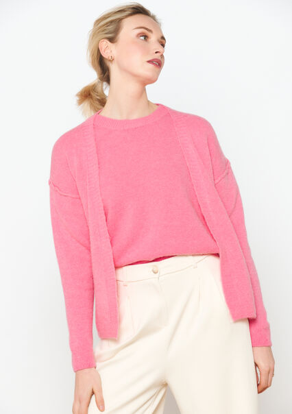 Open cardigan - CORAL PINK  - 04101136_1968