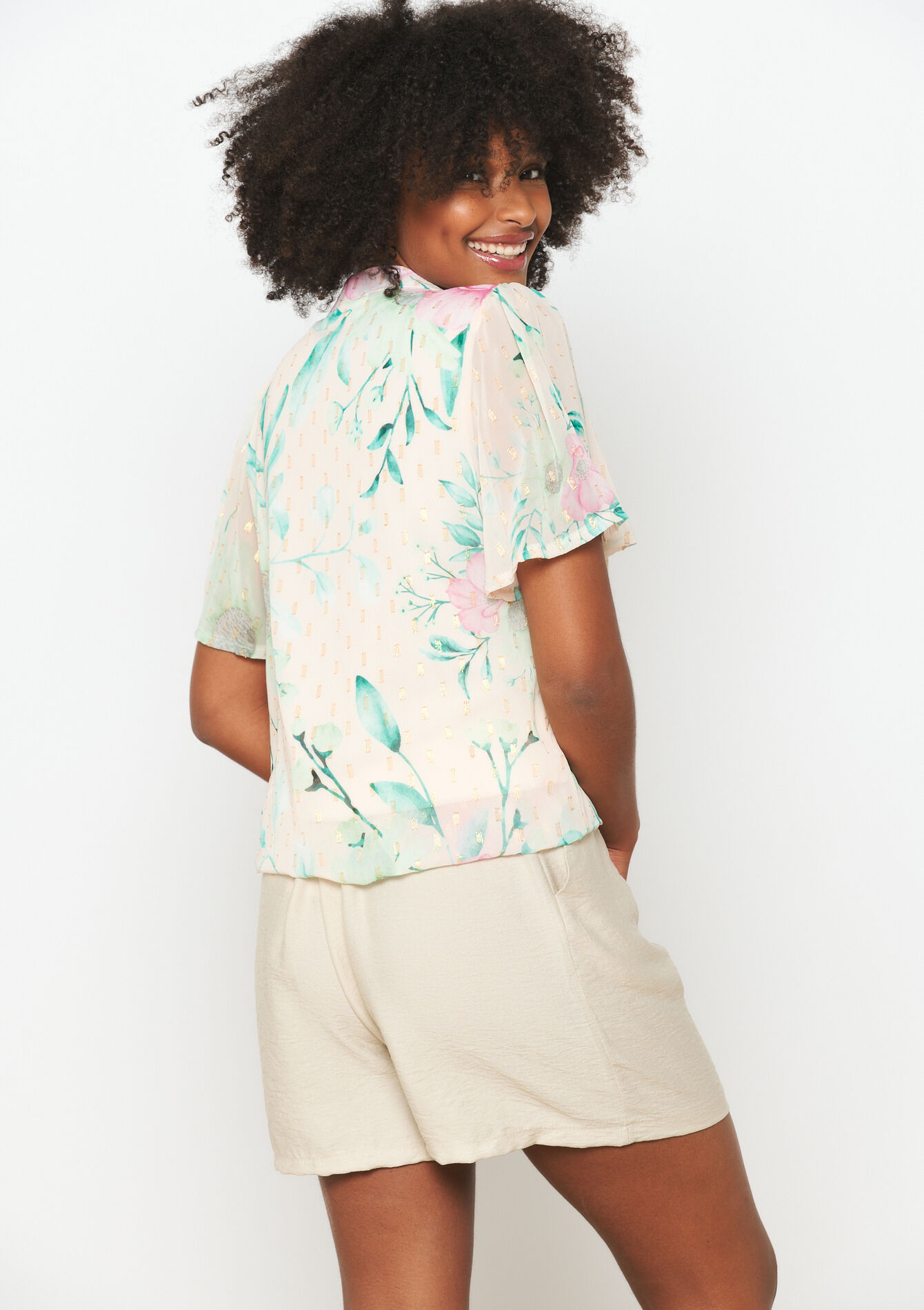 Blouse à imprimé fleuri, Blouse à imprimé fleuri - VANILLA WHITE - 05702495_1013