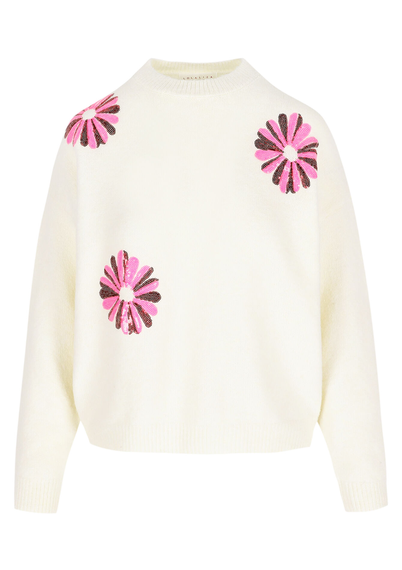 Zachte trui met bloemen - VANILLA WHITE - 04007035_1013