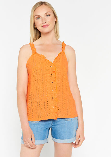 Top with broderie anglaise - ORANGE BRIGHT - 02200356_1255