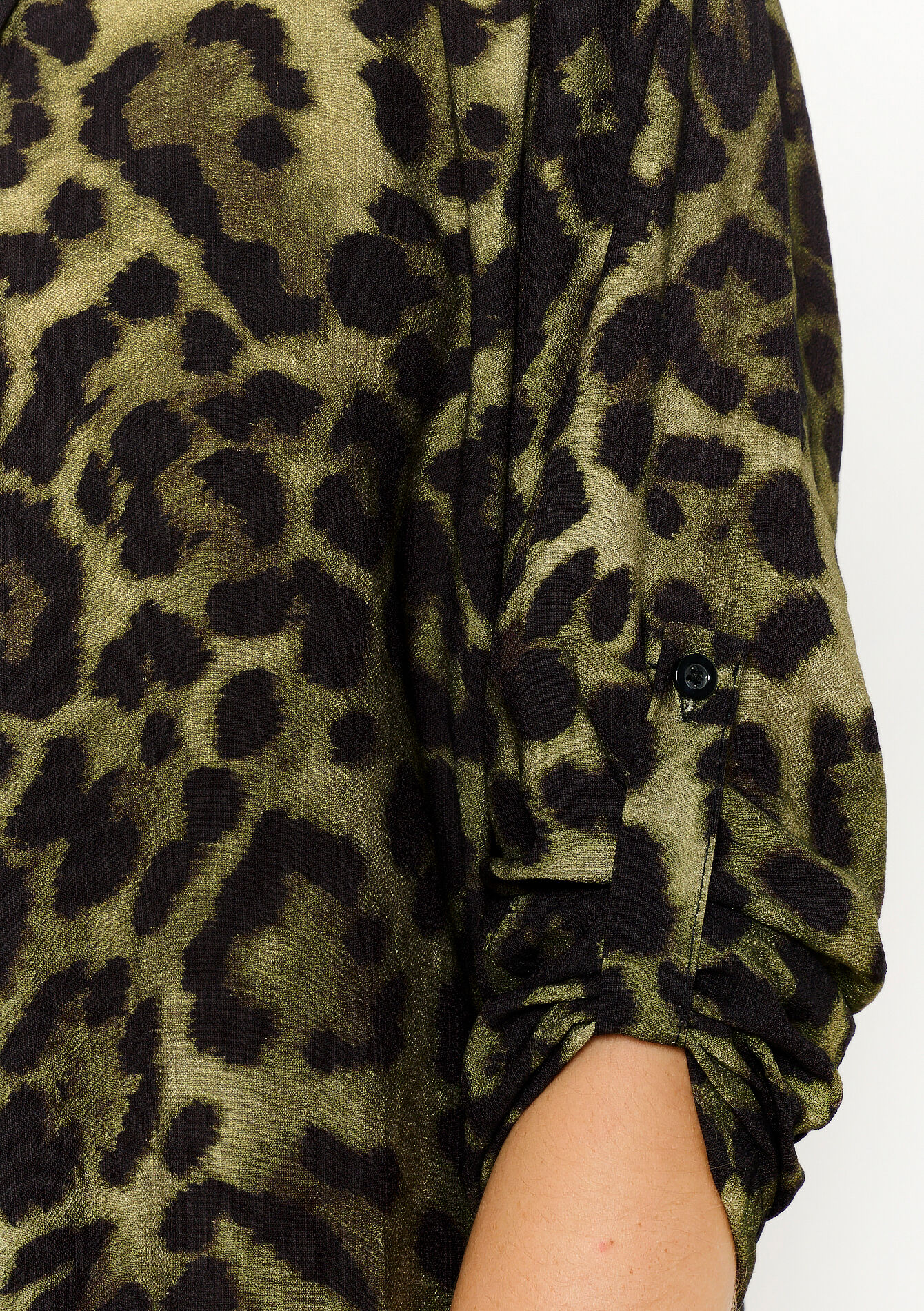 Shirt dress with leopard print, Shirt dress with leopard print - KHAKI DARKY - 08103811_4208