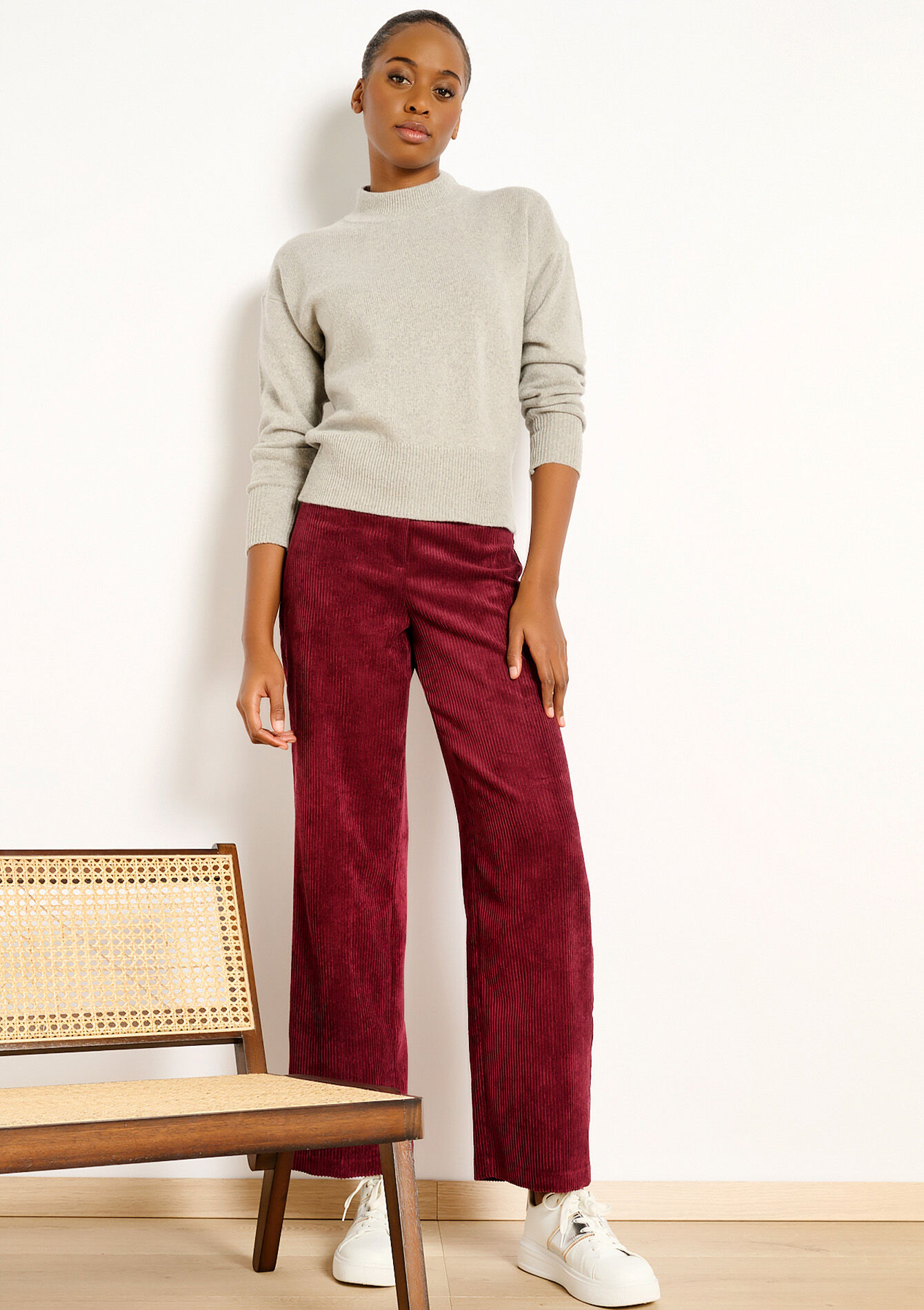 Kasjmier trui mock neck - LT GREY MEL - 04006410_1081