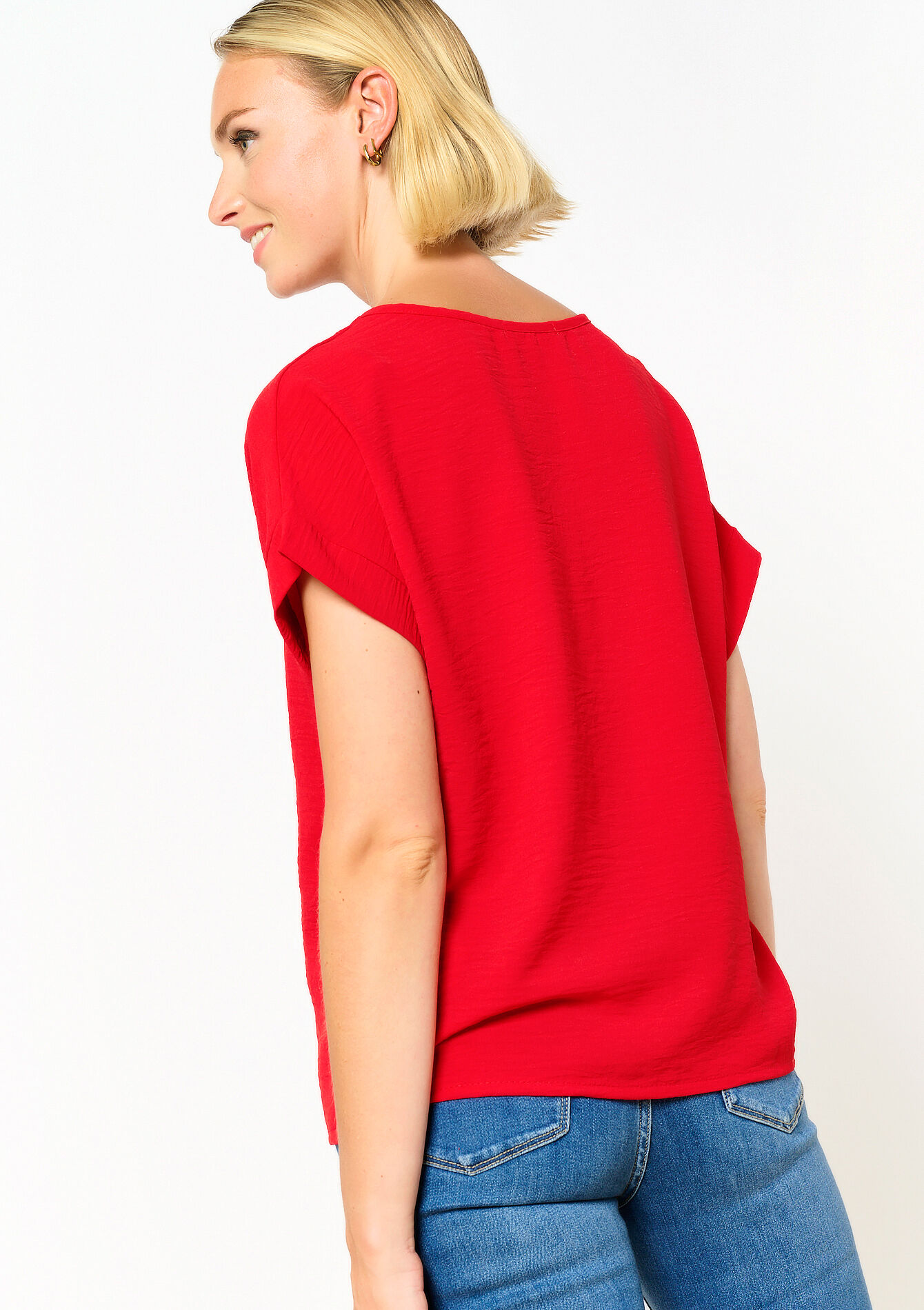 Blouse met V-hals, Blouse met V-hals - RED LOLLIPOP - 05702624_5301