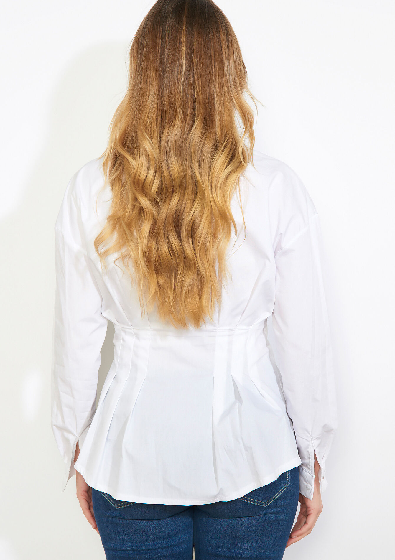 Getailleerd geplooid hemd, Getailleerd geplooid hemd - OPTICAL WHITE - 05703047_1019