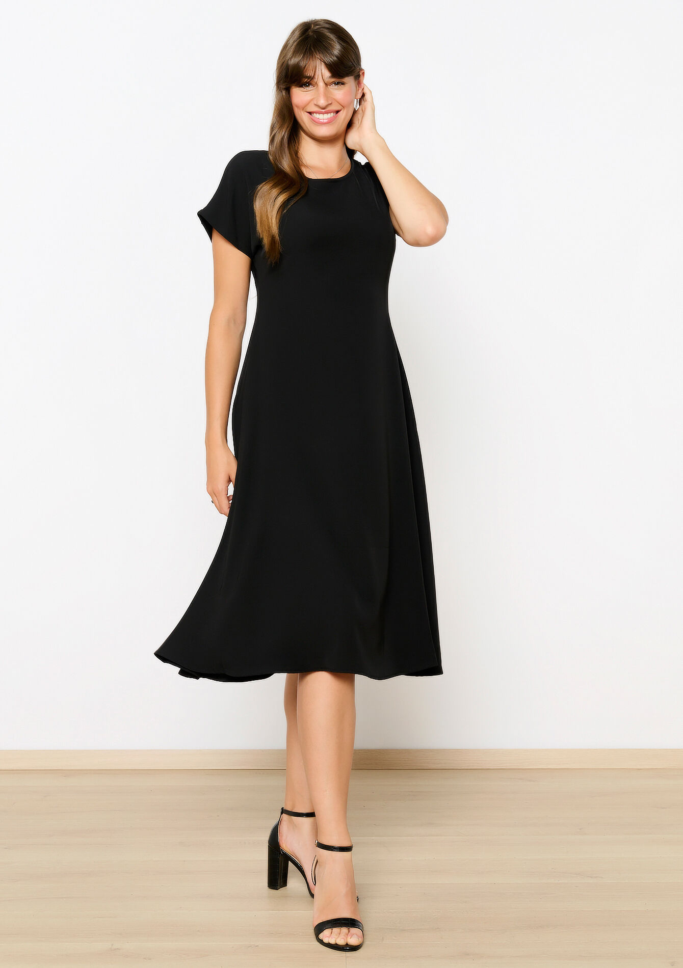 Robe mi-longue ample, Robe mi-longue ample - BLACK - 08103832_1119