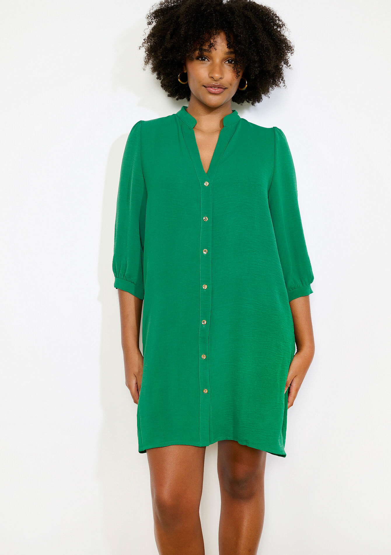 Vlotte overhemdjurk, Vlotte overhemdjurk - GREEN EMERALD - 08104468_4511