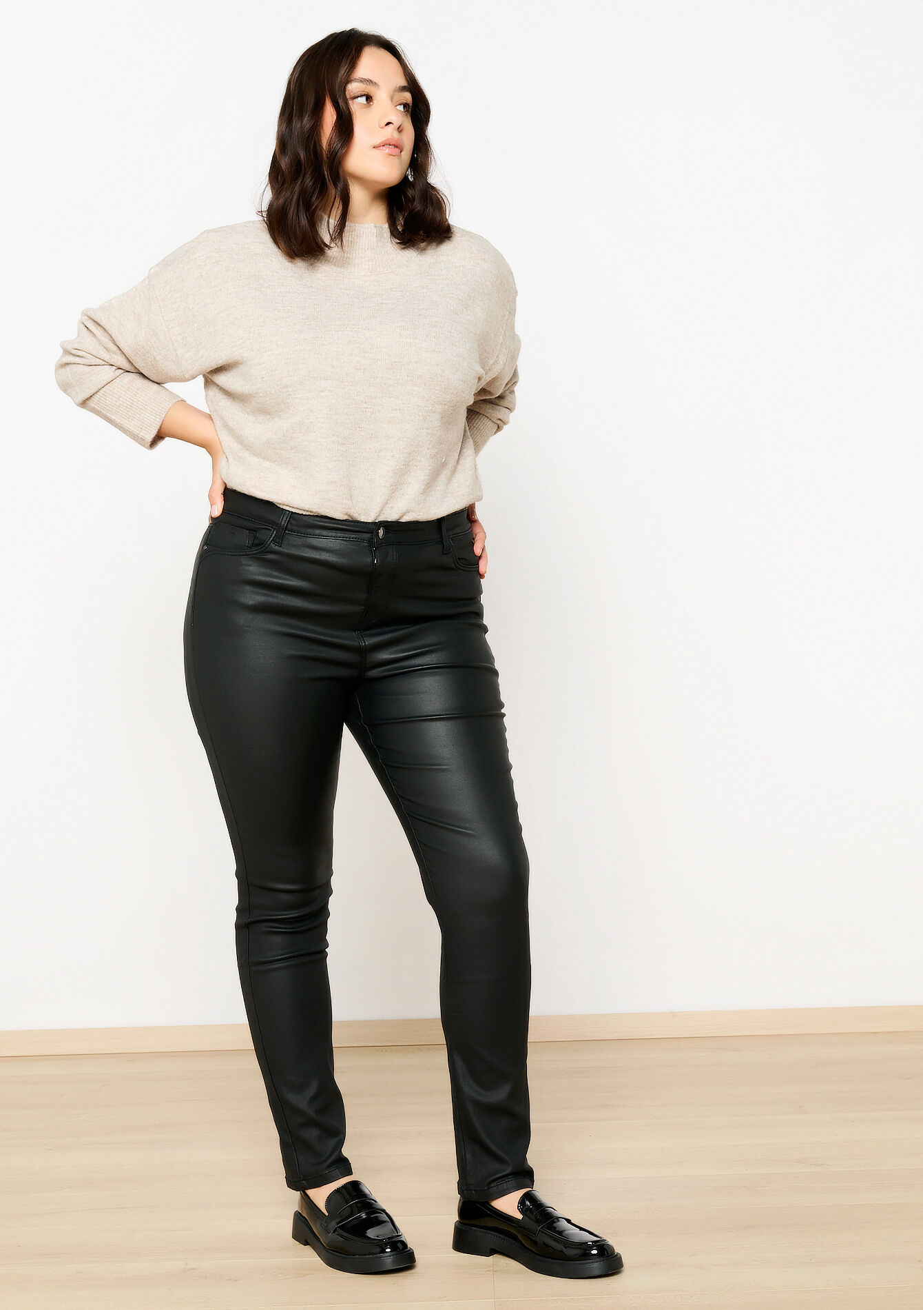 Coated slimfit trousers, Coated slimfit trousers, , back