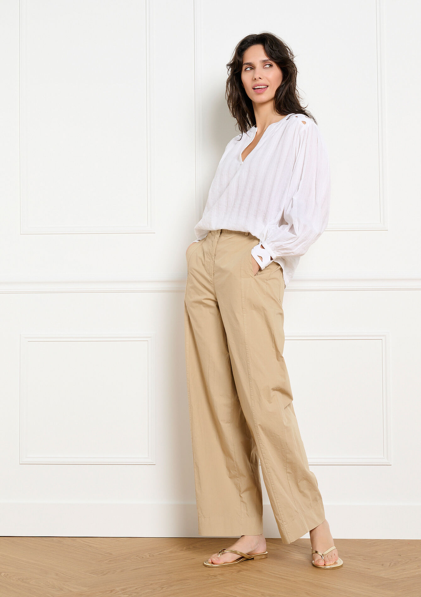 Poplin barrel broek - LIGHT CAMEL - 06601132_3814