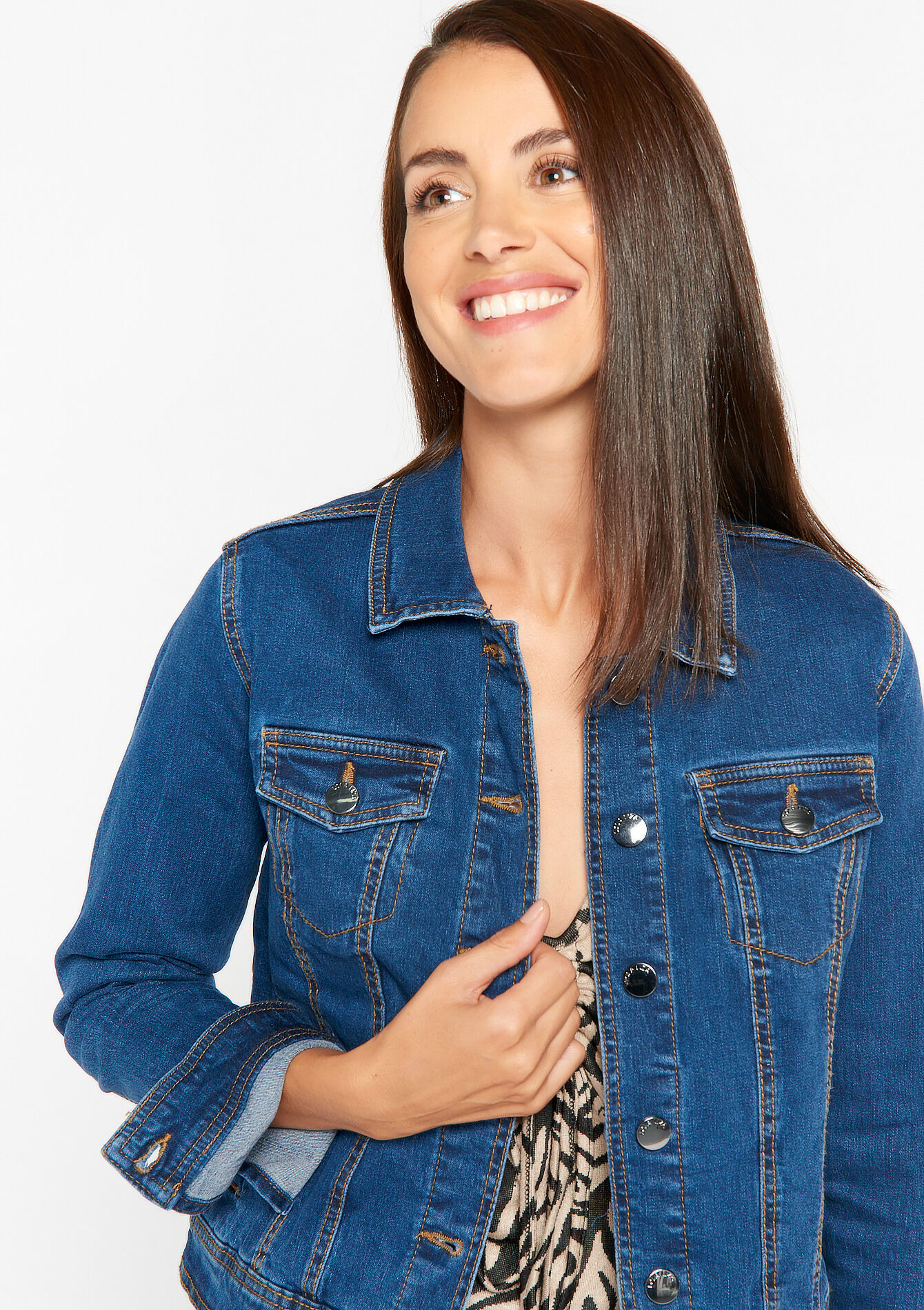 Veste en jeans classique, Veste en jeans classique - DARK BLUE - 09100649_0501