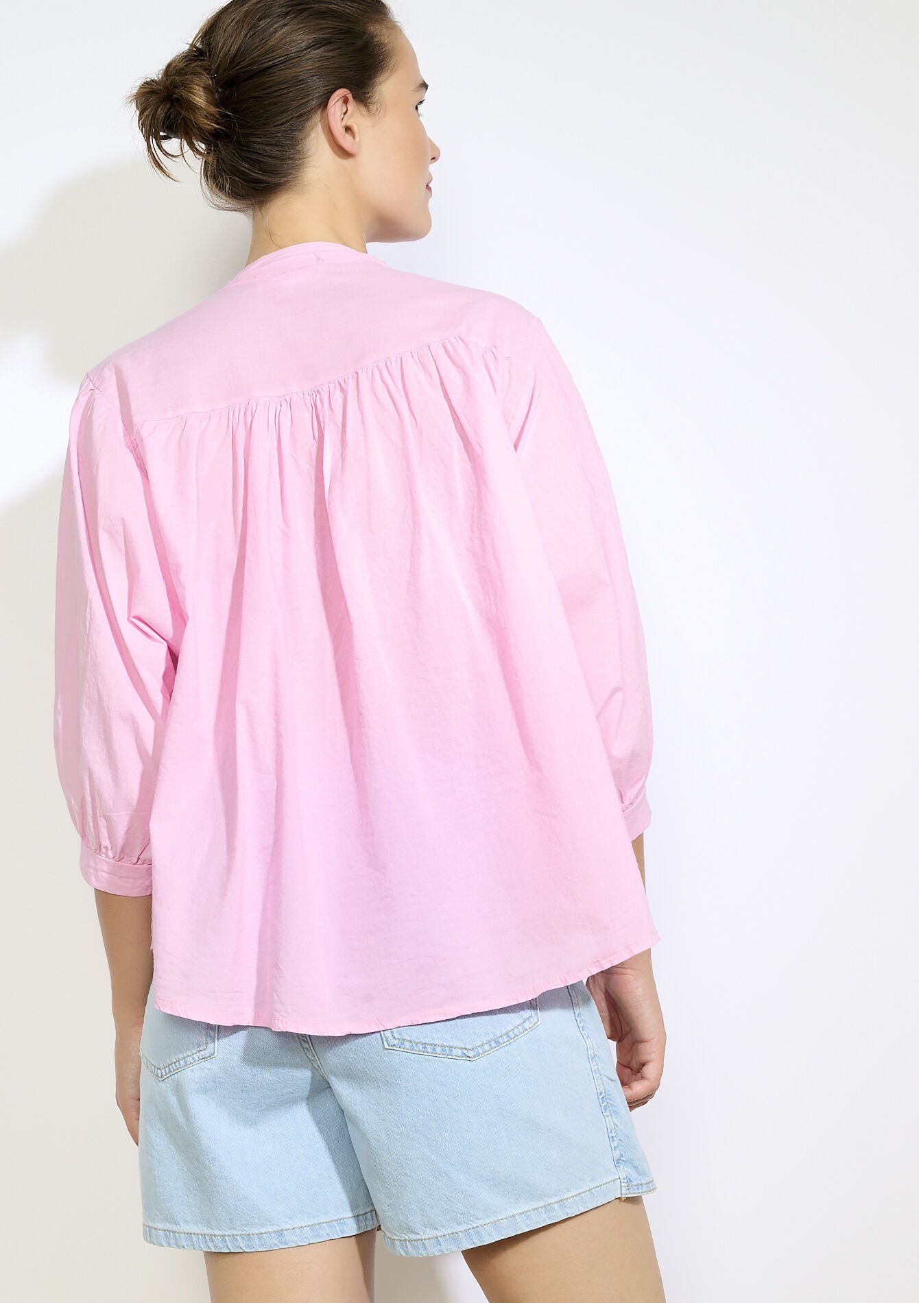 Blouse met broderie anglaise, Blouse met broderie anglaise - LIGHT PINK - 05702886_1303