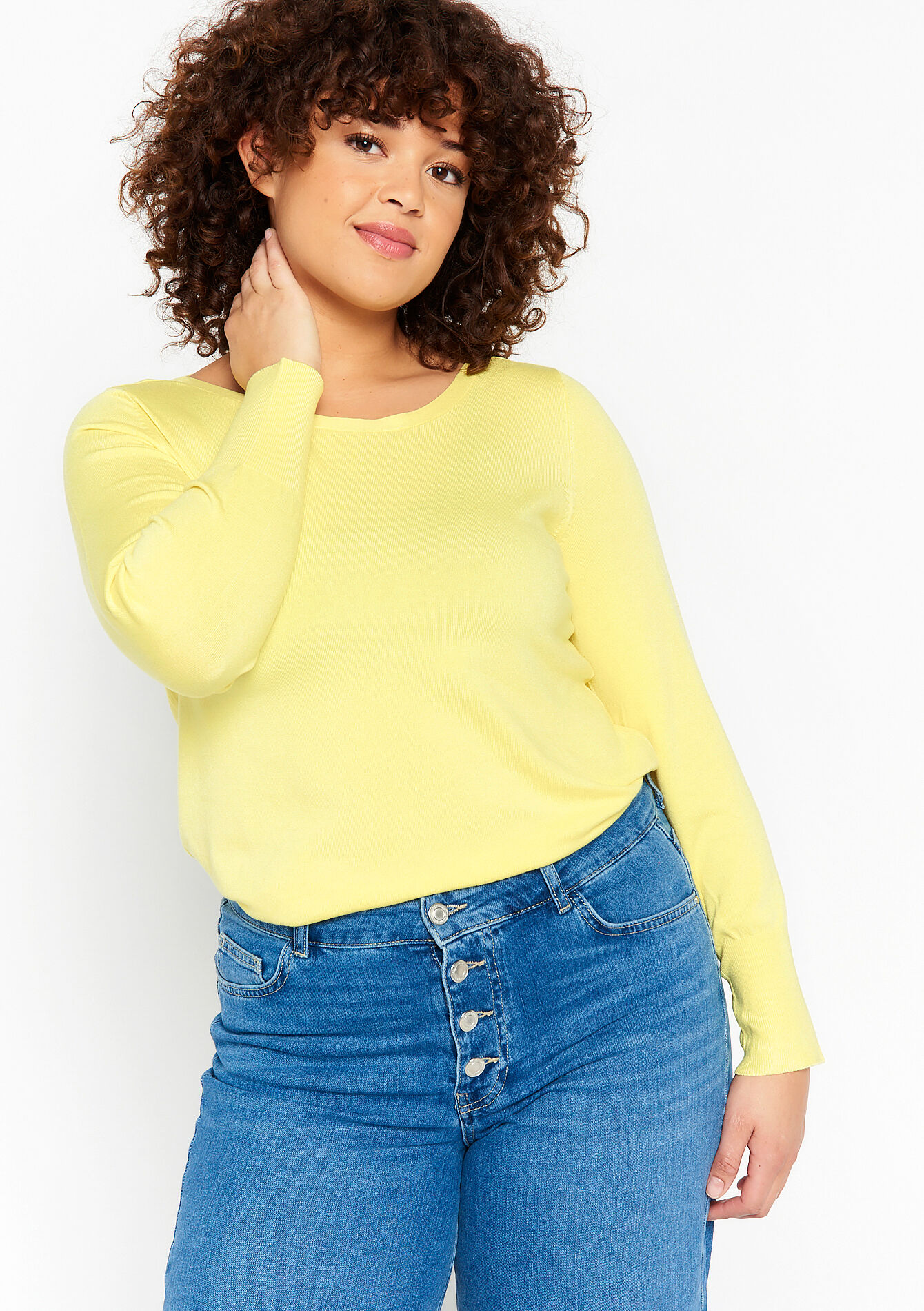 Pull en maille fine, Pull en maille fine - YELLOW PASTEL - 04005925_5004