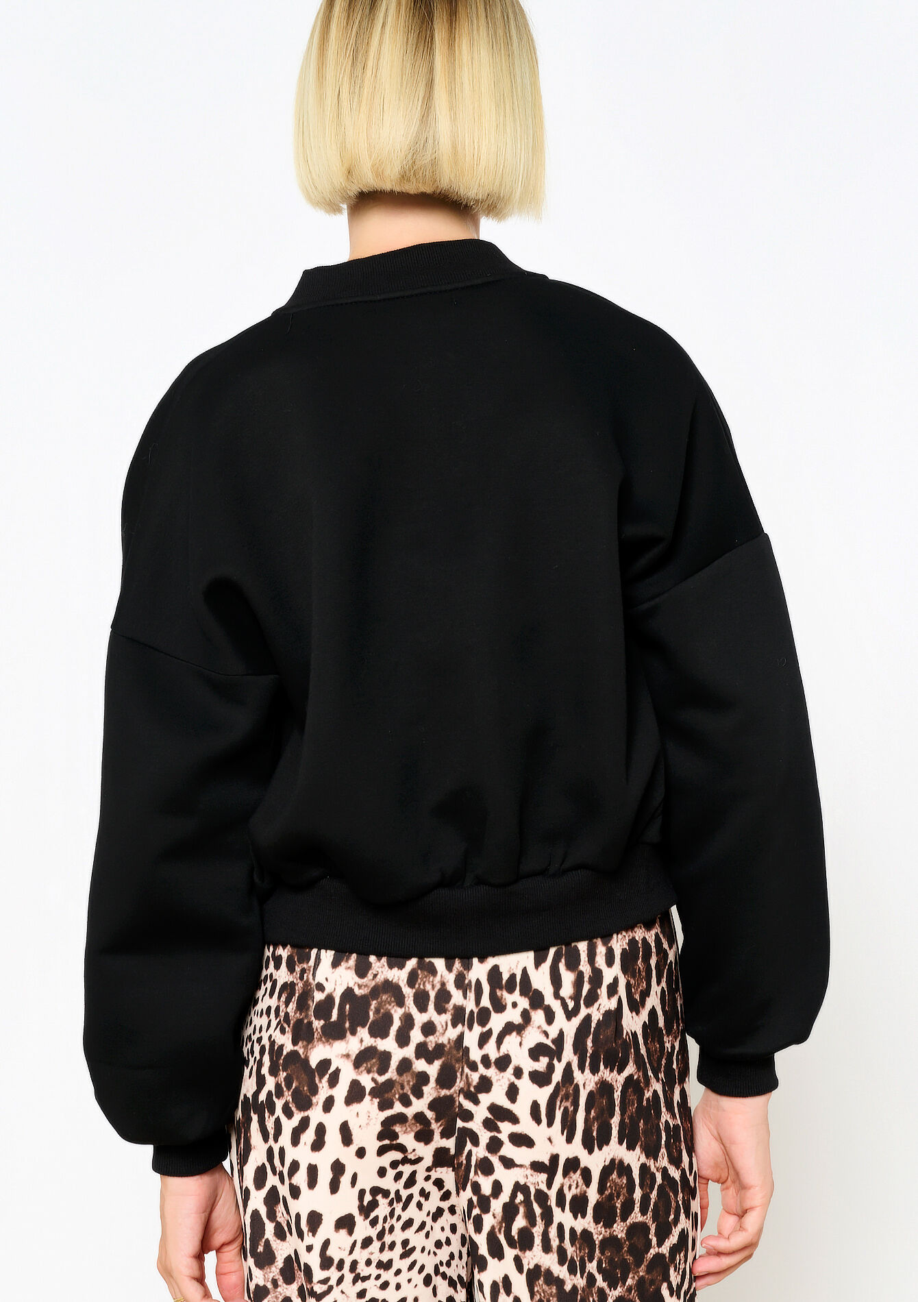 Bomberjas in sweatstof, Bomberjas in sweatstof - BLACK - 03001722_1119