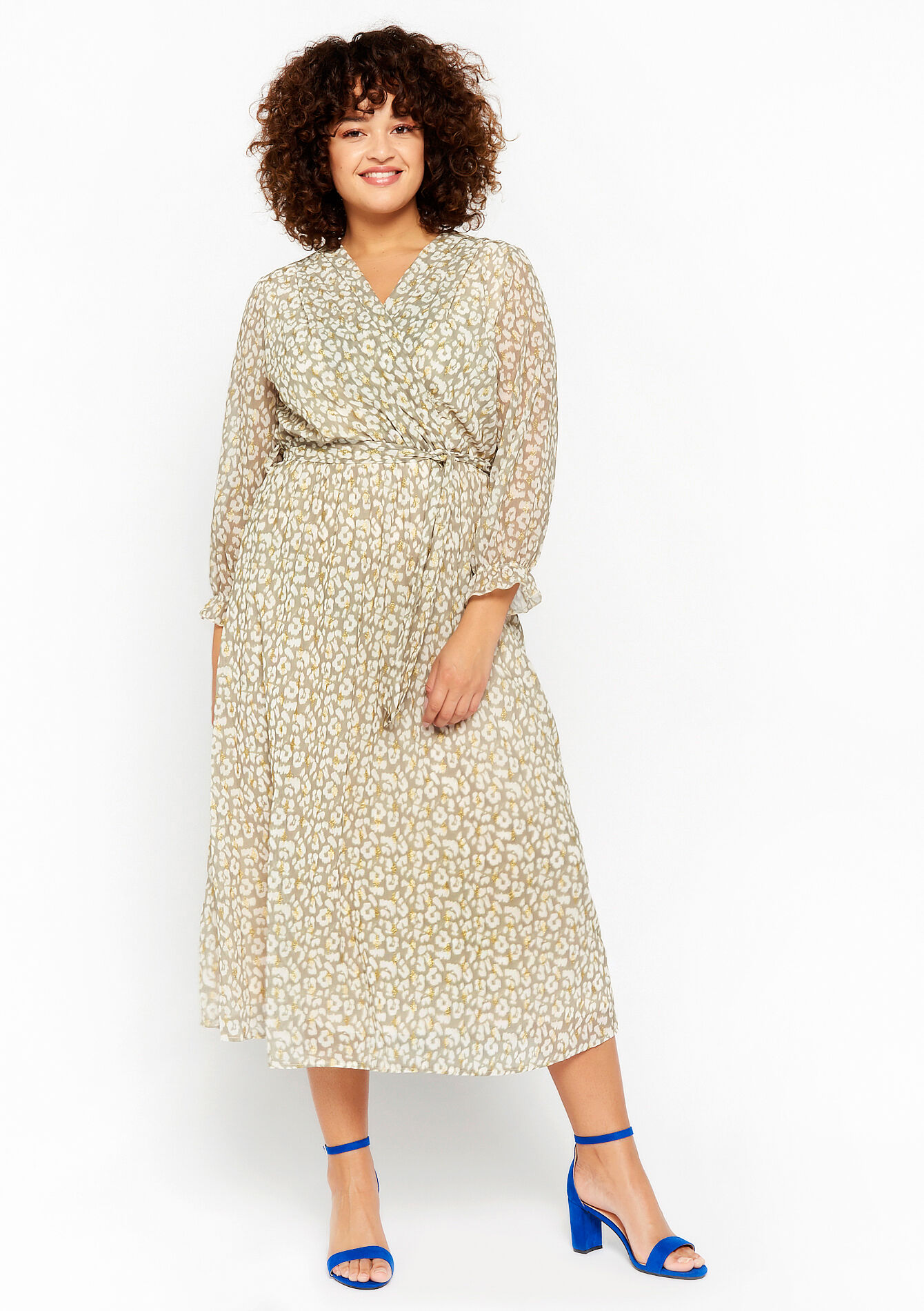 Robe longue à imprimé léopard, Robe longue à imprimé léopard - MINT GREEN - 1068252