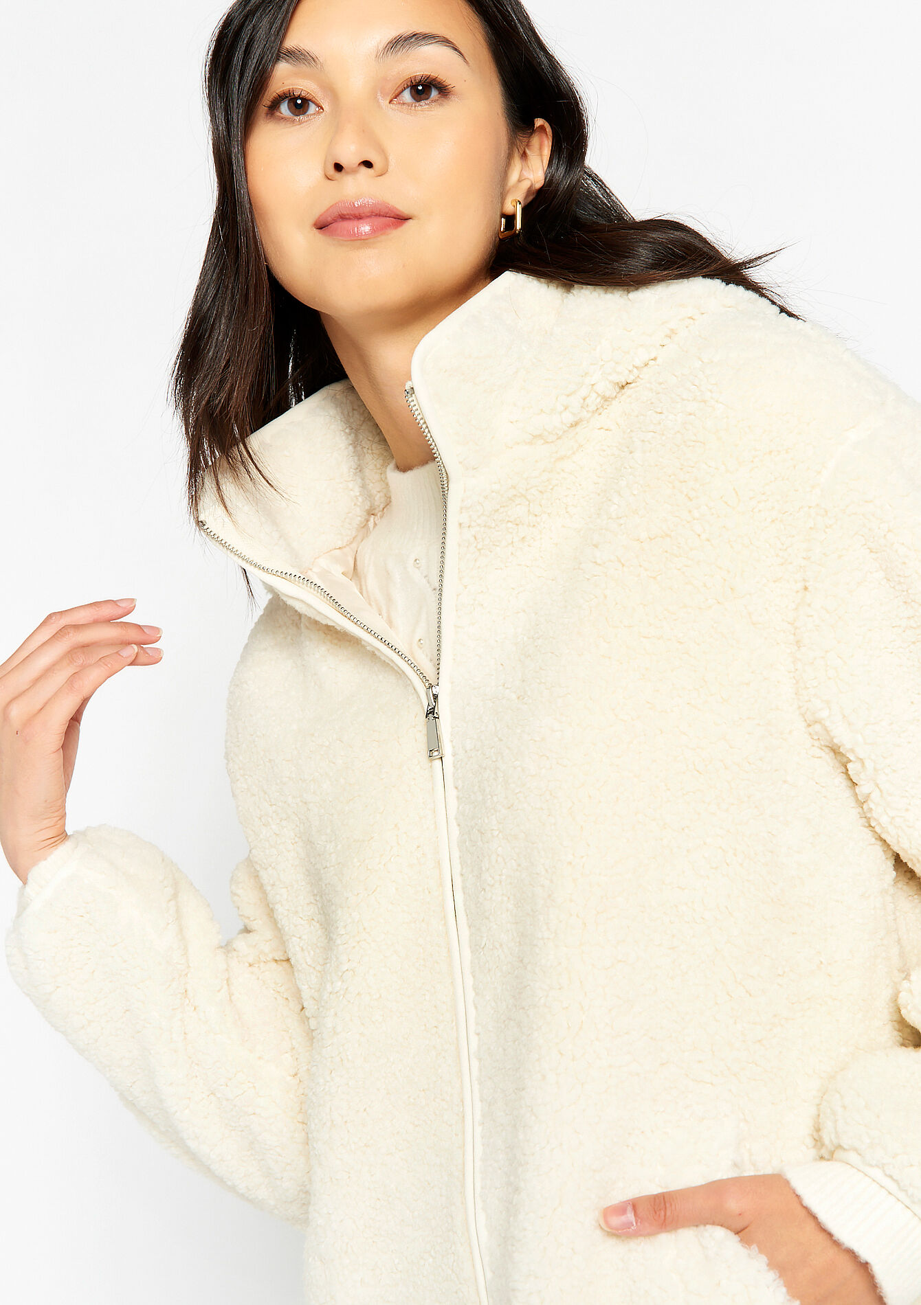 Teddy jas met capuchon, Teddy jas met capuchon - OFFWHITE - 23000611_1001