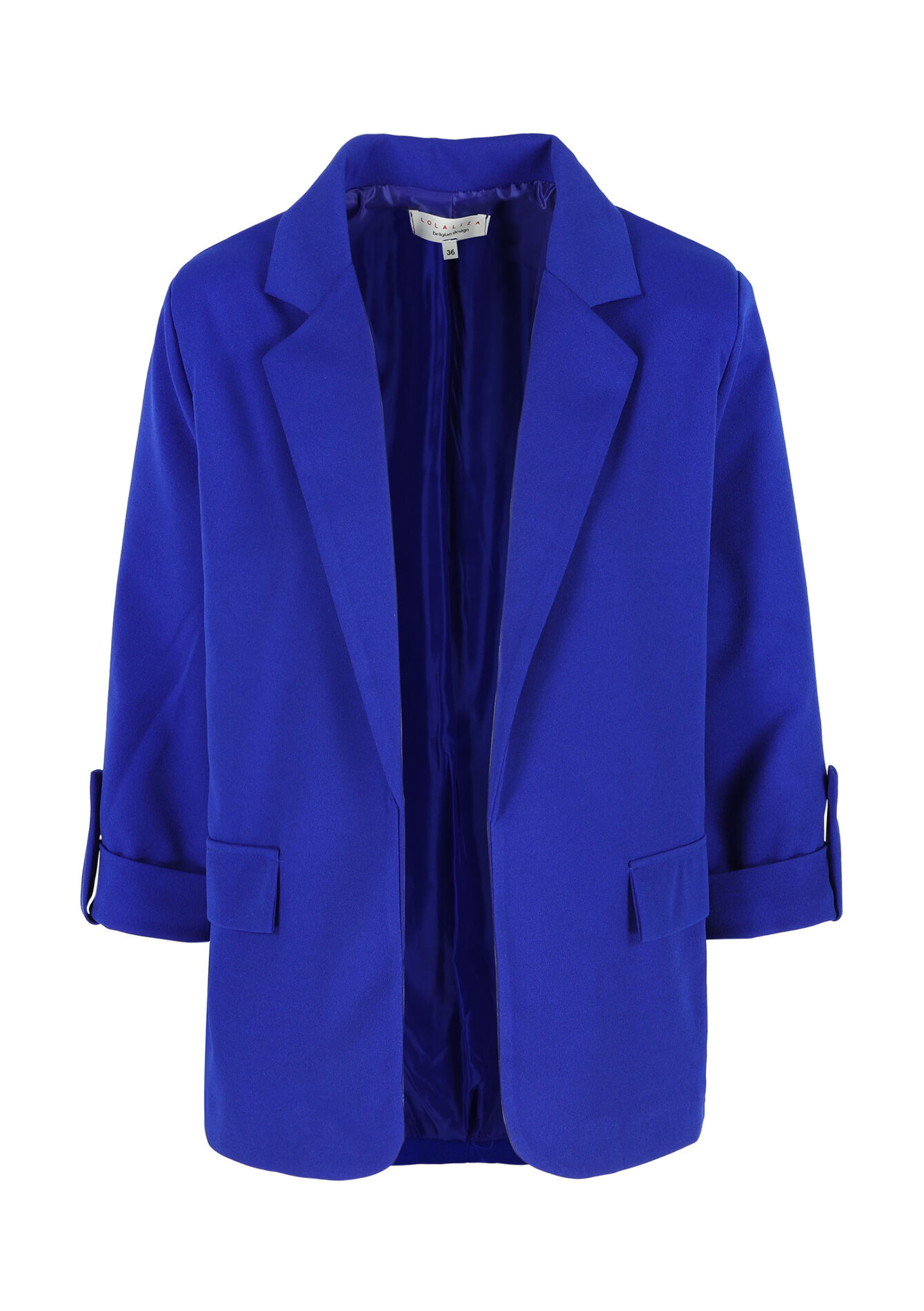 Blazer à manches retroussées, Blazer à manches retroussées - ELECTRIC BLUE - 1122067