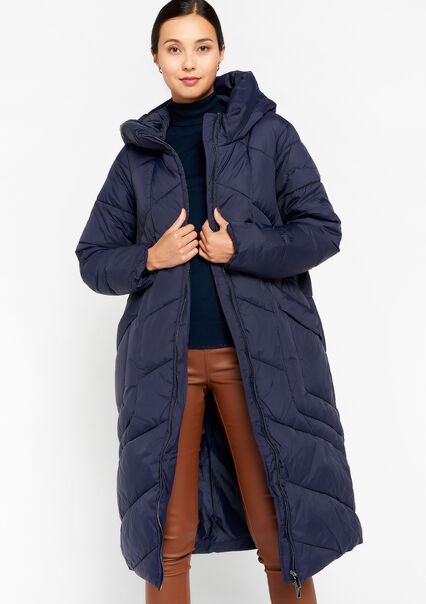 Long quilted jacket - NAVY BASIC - 23000590_2723