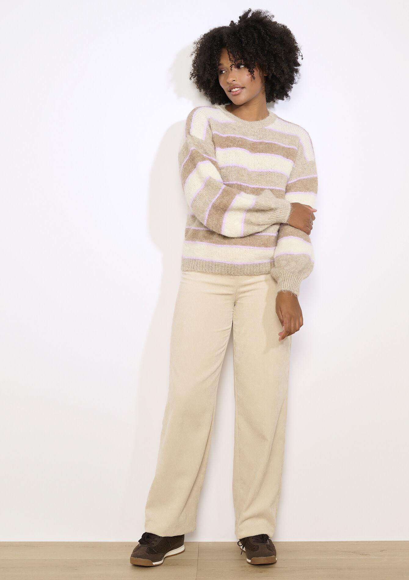 Pull rayé texturé, Pull rayé texturé - LIGHT TAUPE - 04007091_2572