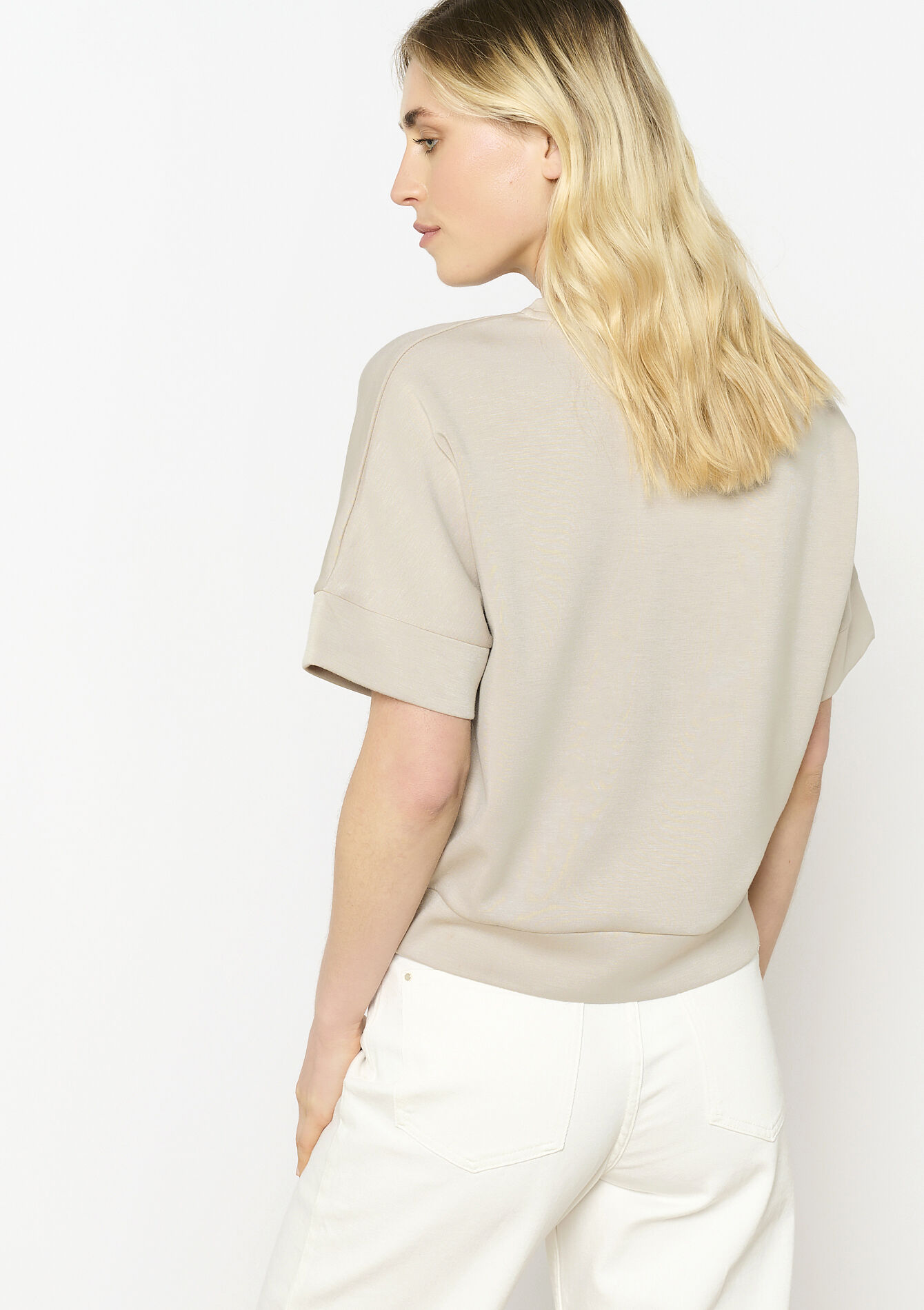 T-shirt in sweatstof - TAUPE - 15100315_1021