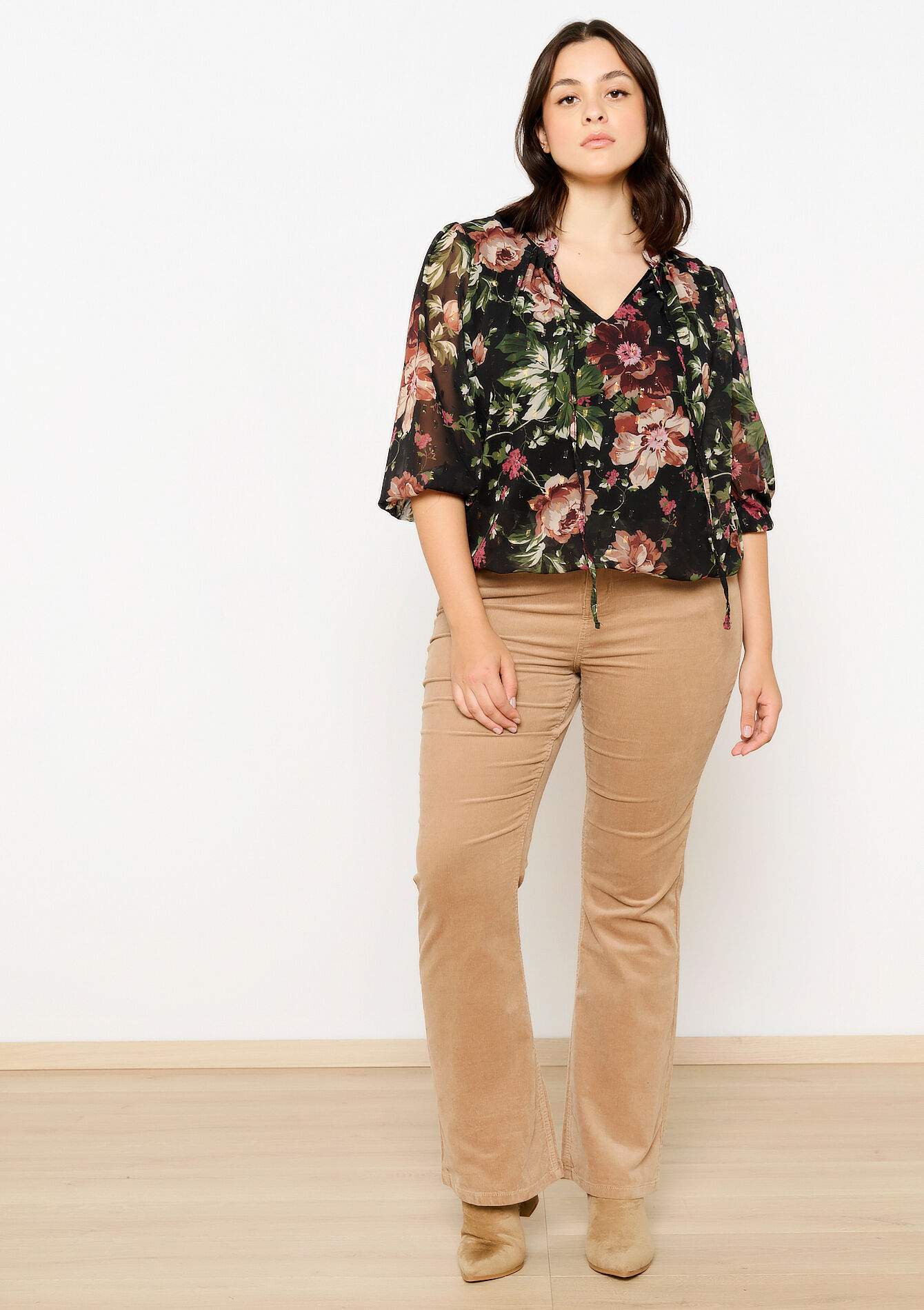 Blouse à imprimé fleuri - BLACK - 05702655_1119