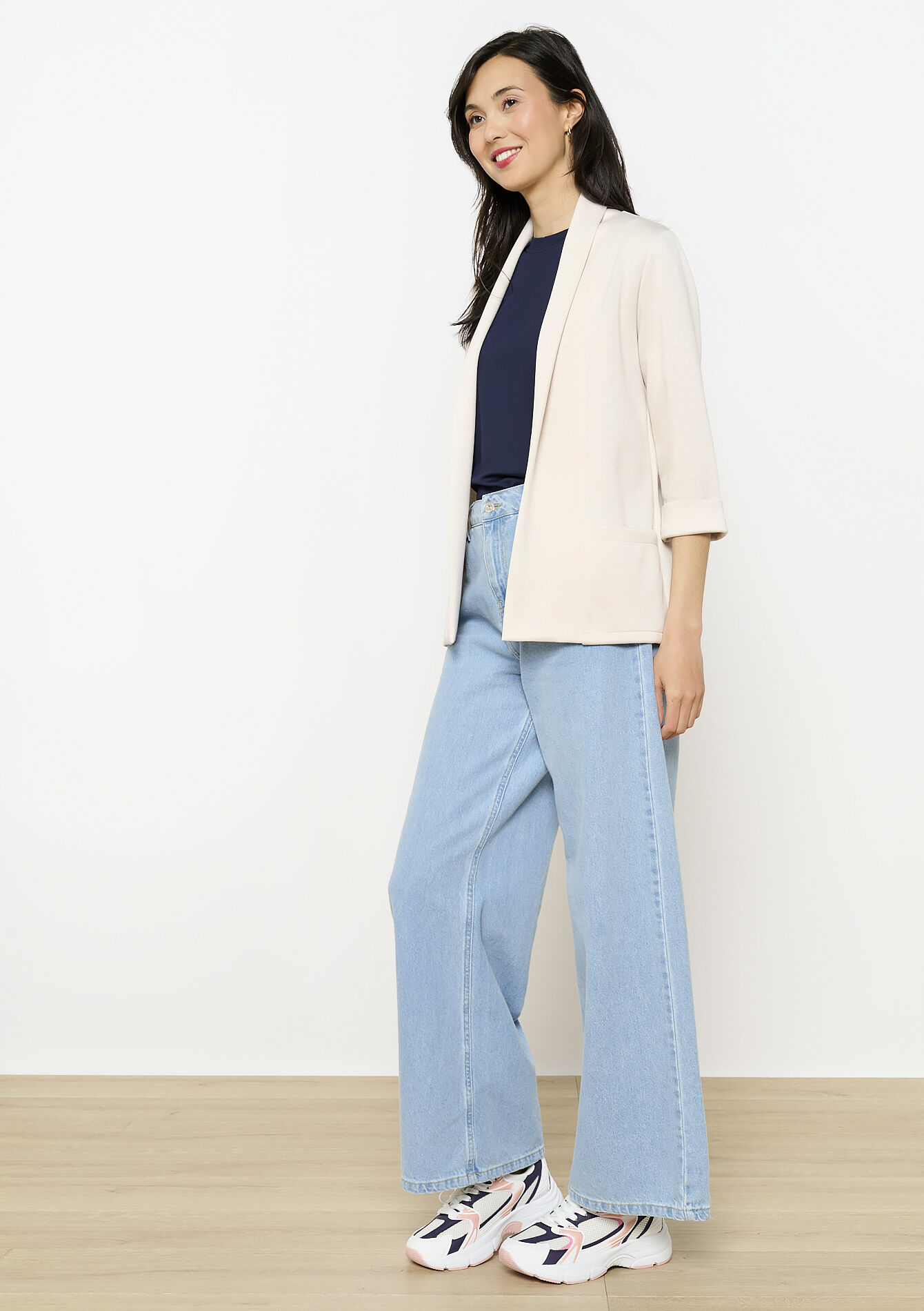 Soepele open blazer, Soepele open blazer - LT BEIGE - 09101049_2527