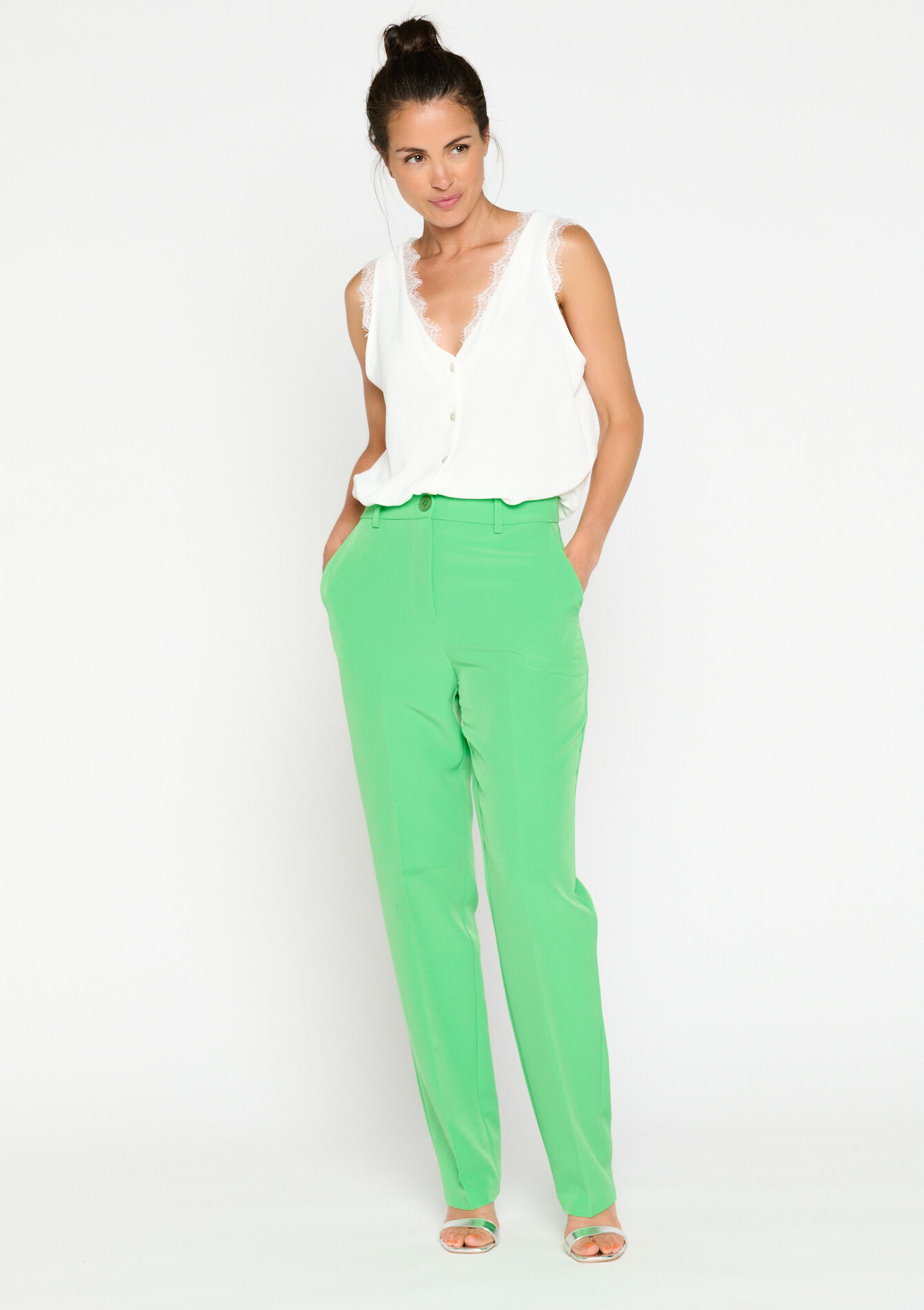 Suiting trousers, Suiting trousers - LIGHT GREEN PASTEL - 06100505_1822