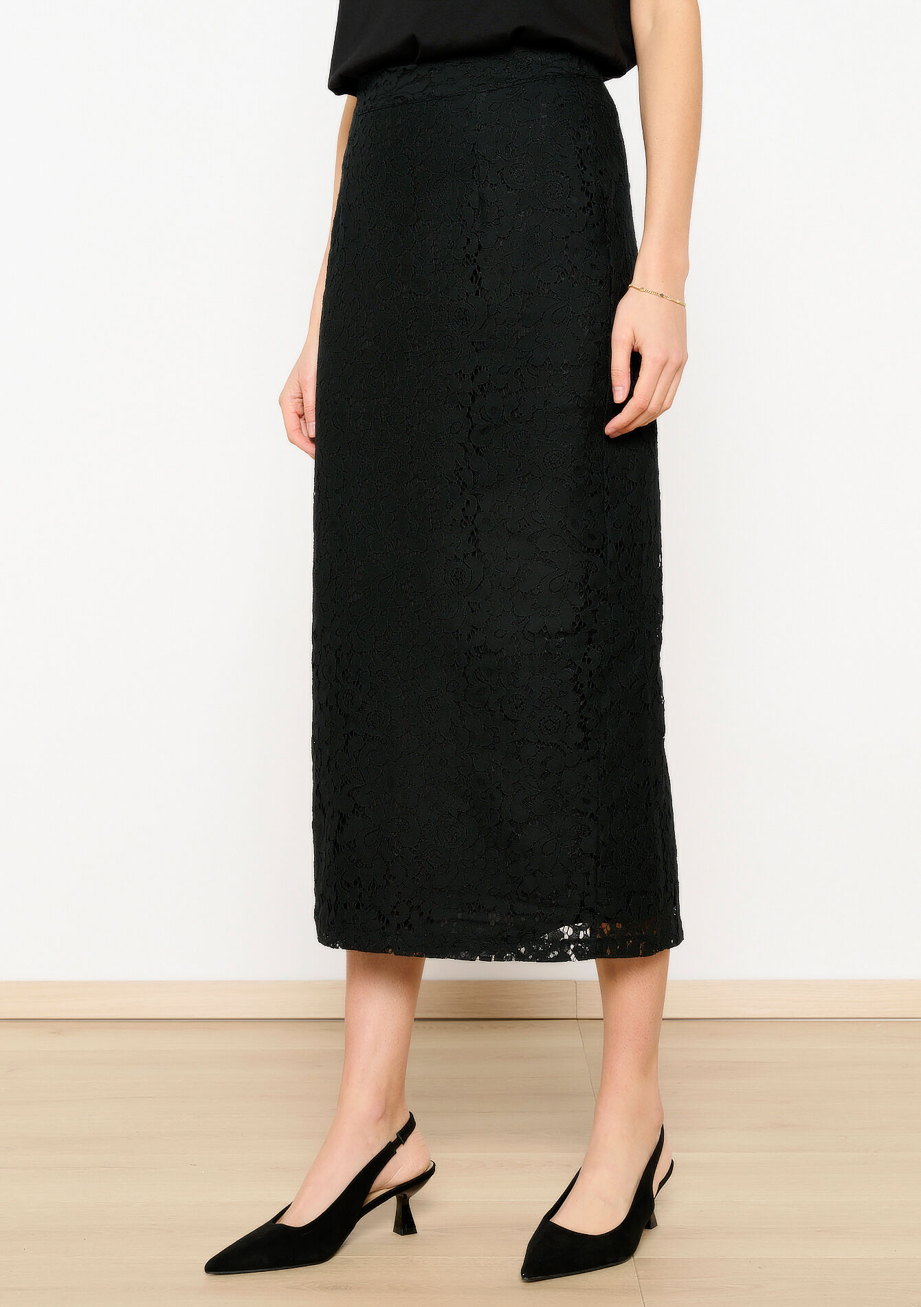 Lace maxi skirt, Lace maxi skirt - BLACK - 1096086