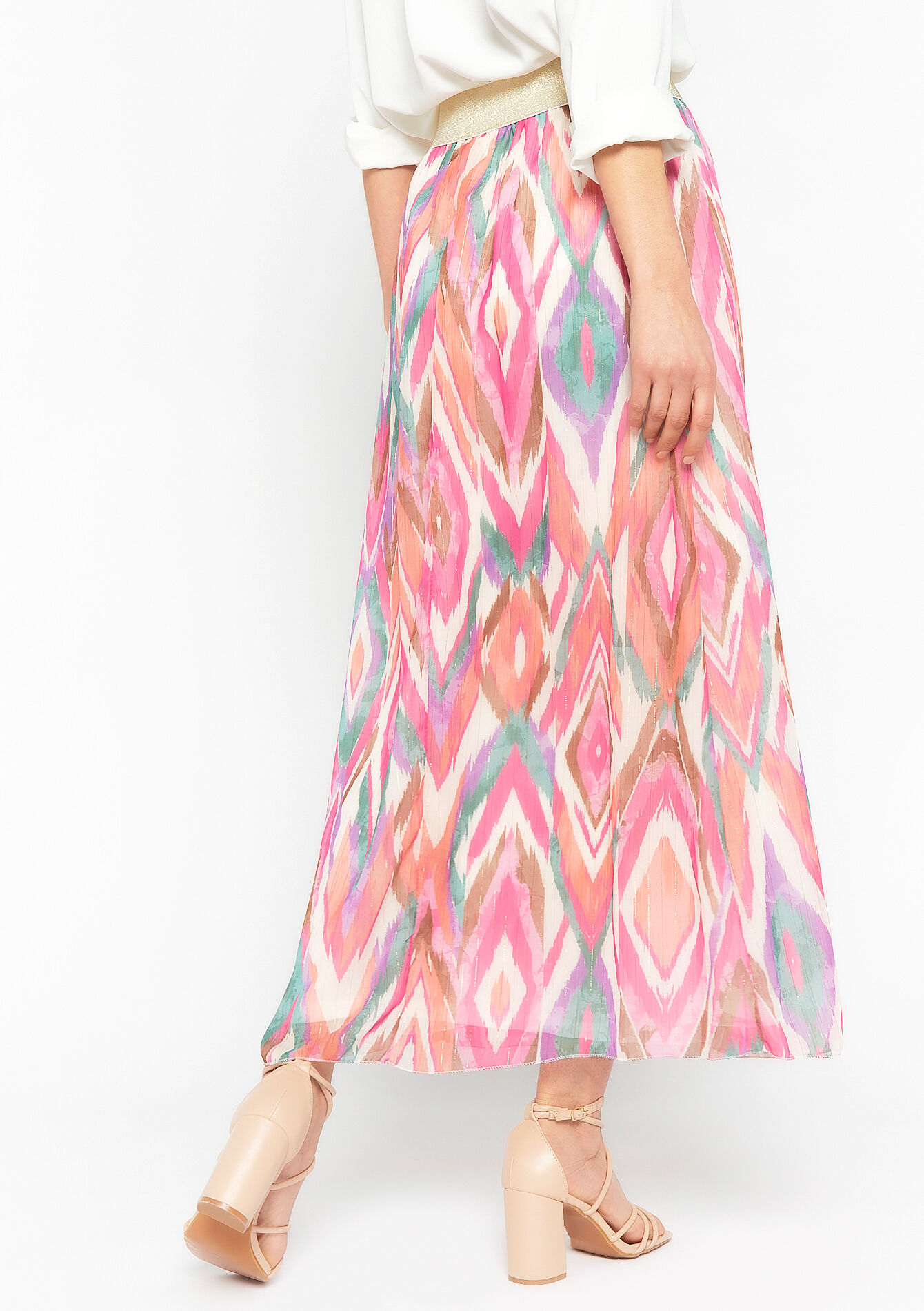 Maxi-rok met ikatprint, Maxi-rok met ikatprint - FUCHSIA - 07101093_5626