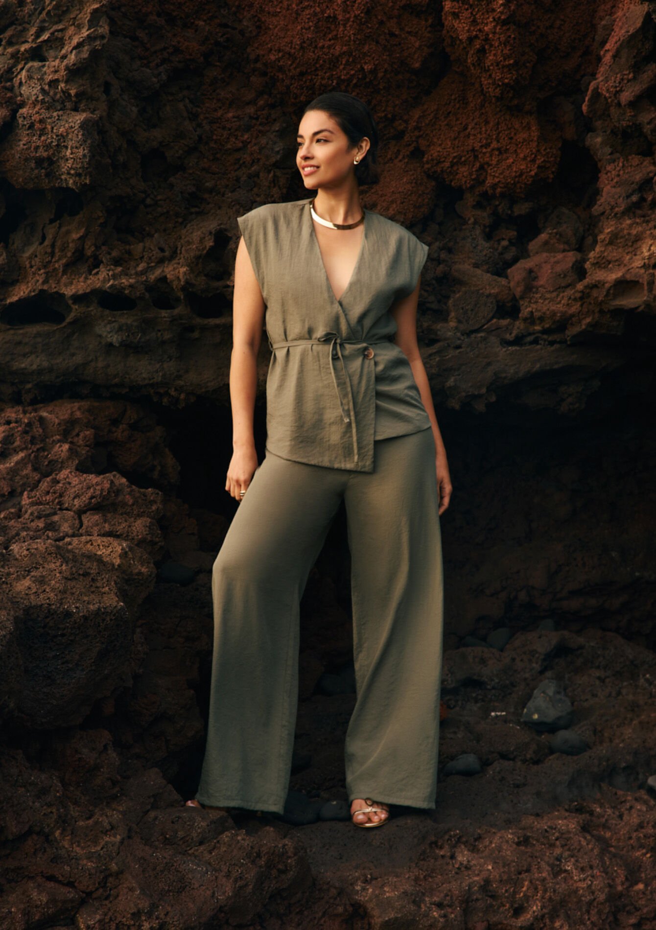 Pantalon fluide ample, , back