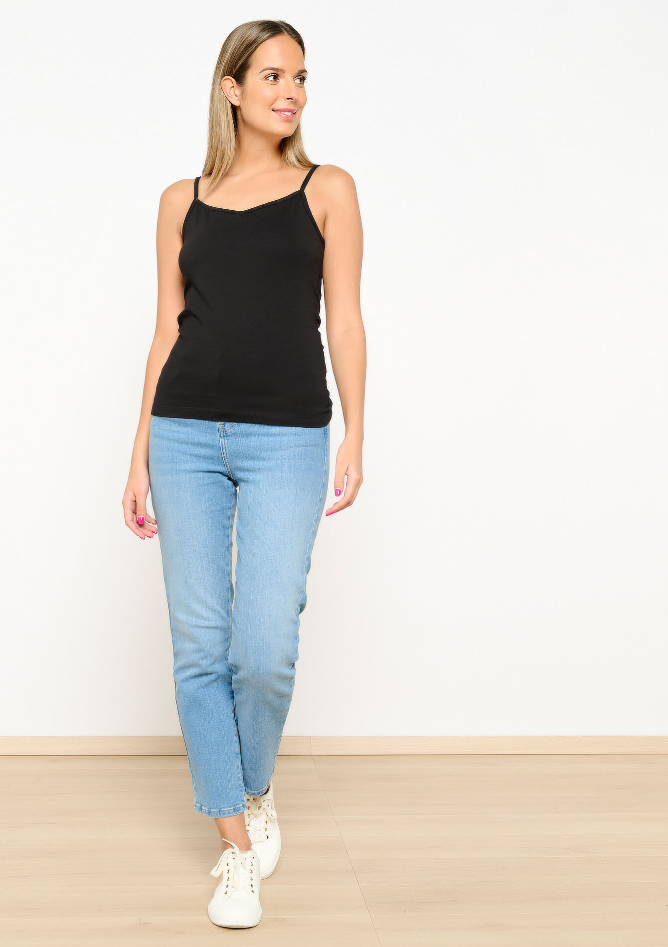 Top met spaghetti-bandjes, Top met spaghetti-bandjes - BLACK - 02200377_1119