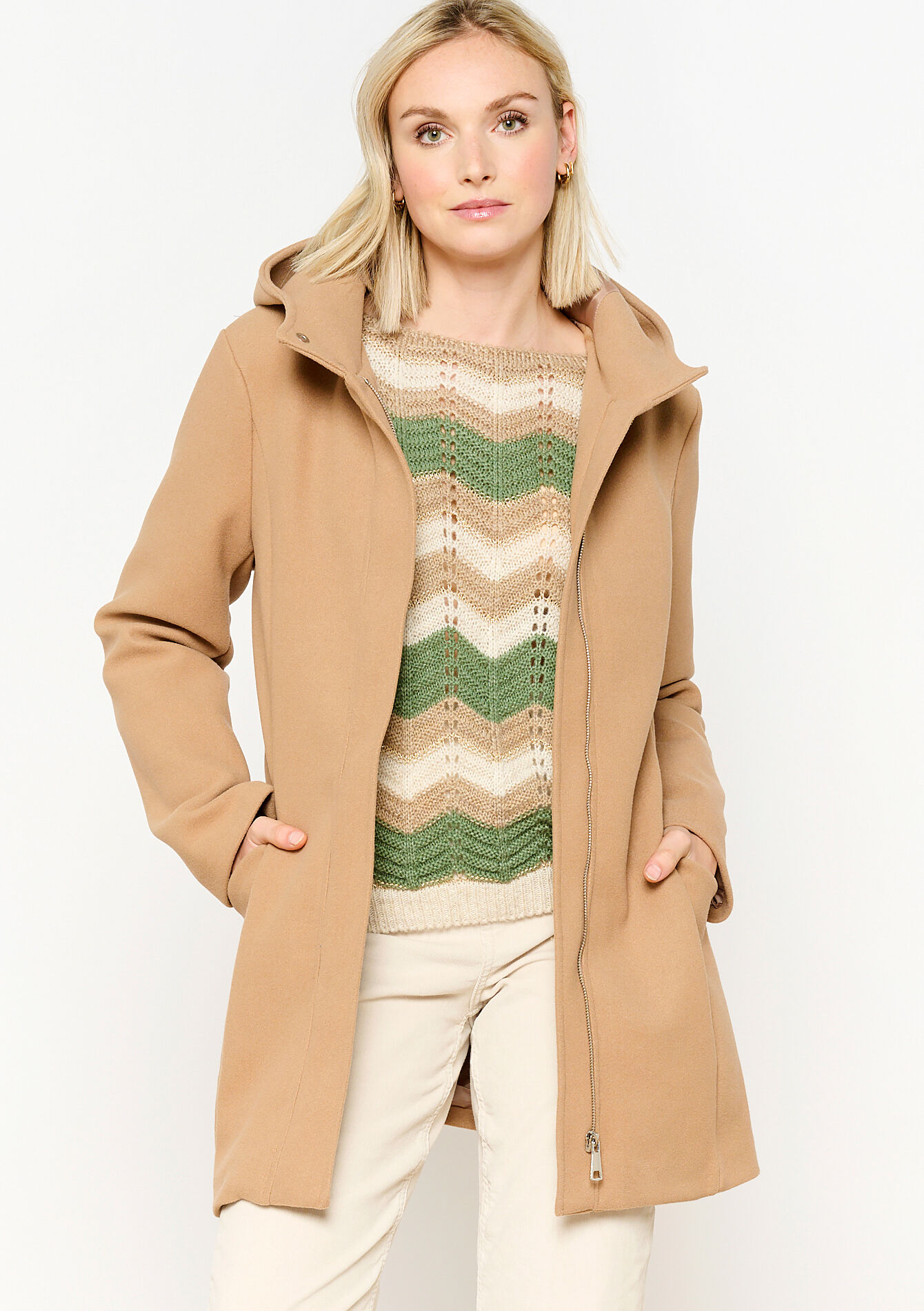 Duffeljas met capuchon, Duffeljas met capuchon - LIGHT CAMEL - 23000657_3814