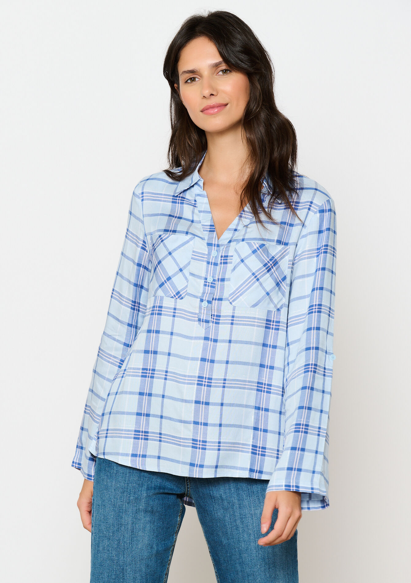 Geruit hemd - BLUE DENIM - 05702471_1638